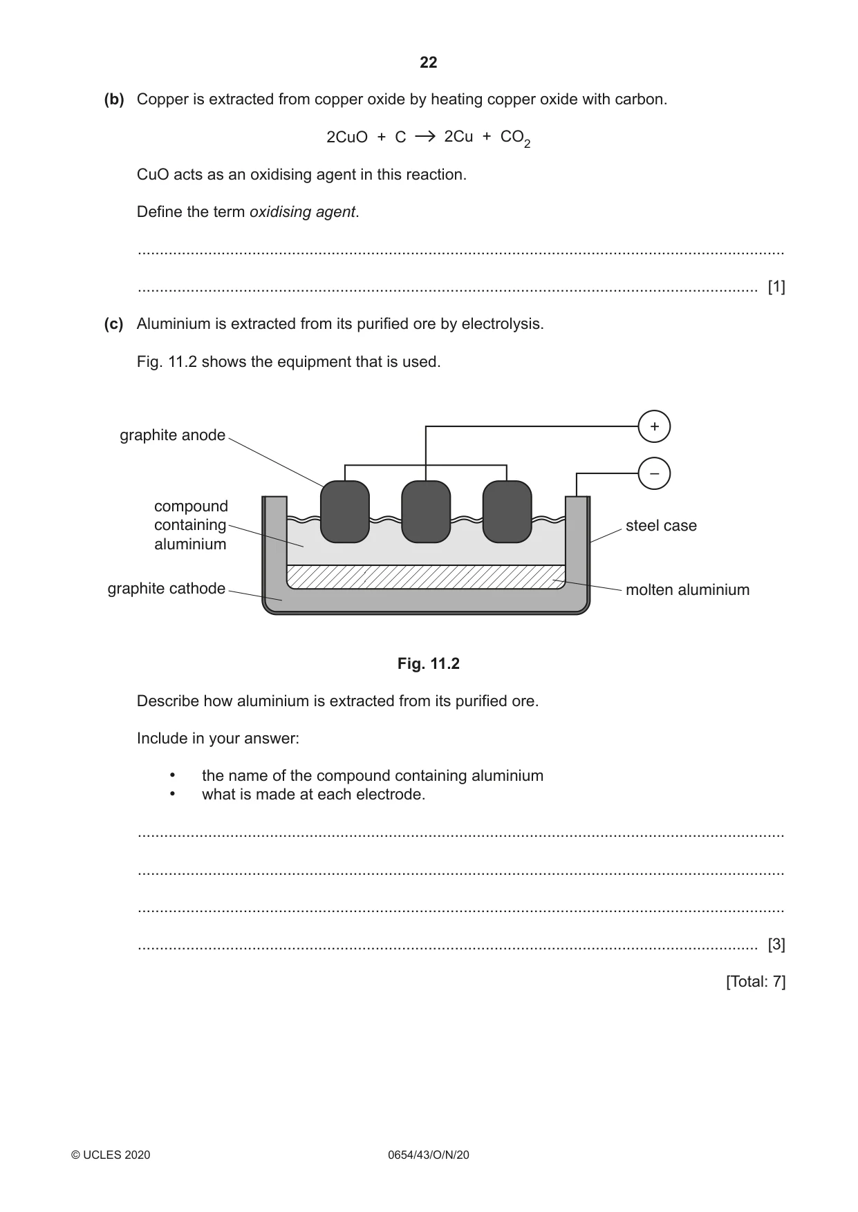 Cambridge IGCSE Sciences - Co-ordinated (Double) 0654 2020 Oct/Nov Paper 4 · Variant 3 question paper, page 22 of 28