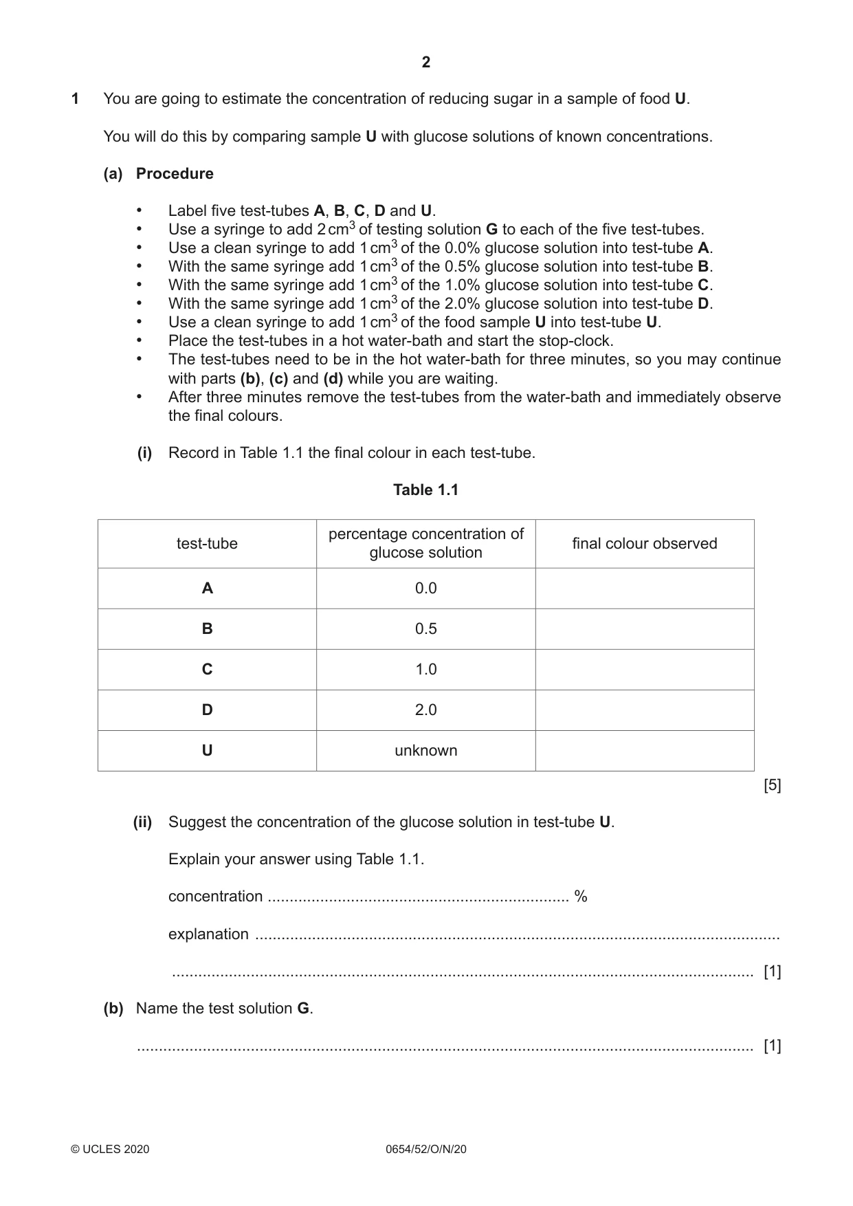 Cambridge IGCSE Sciences - Co-ordinated (Double) 0654 2020 Oct/Nov Paper 5 · Variant 2 question paper, page 2 of 16