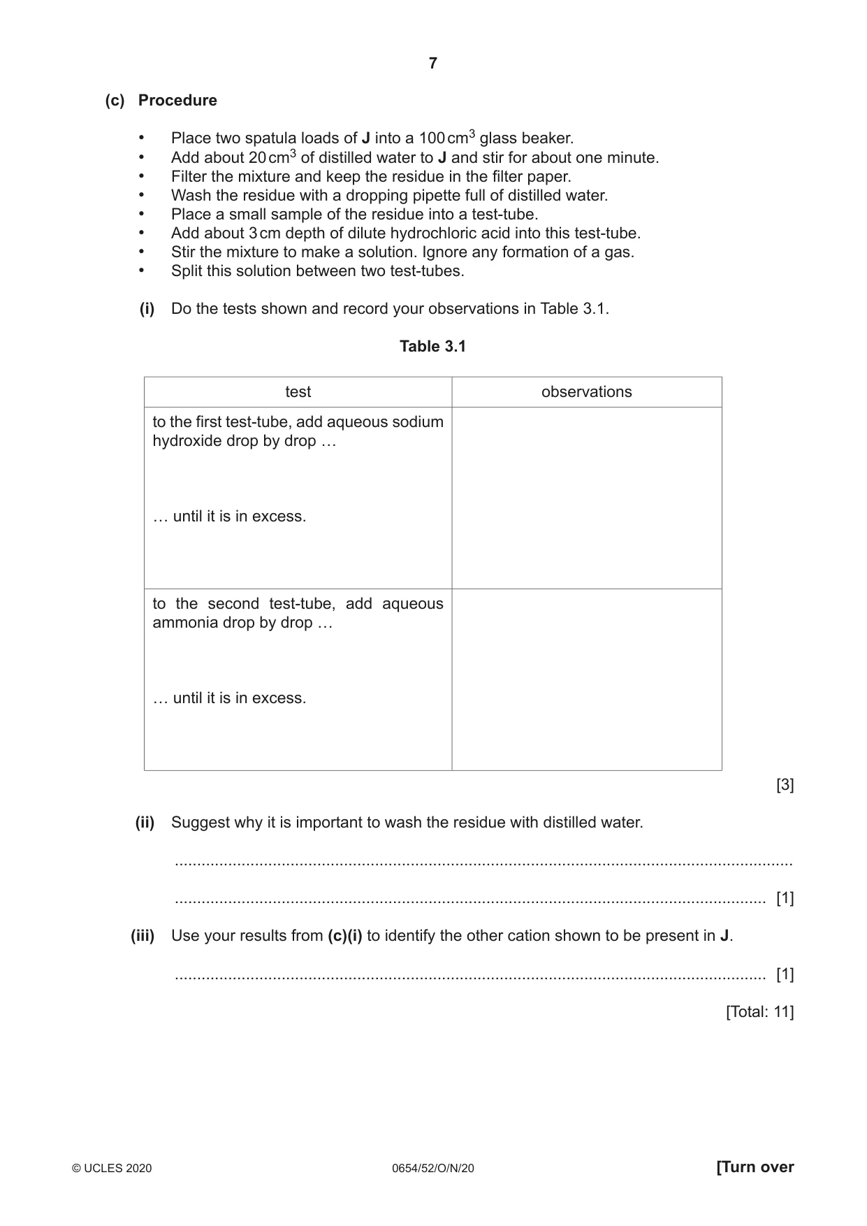 Cambridge IGCSE Sciences - Co-ordinated (Double) 0654 2020 Oct/Nov Paper 5 · Variant 2 question paper, page 7 of 16