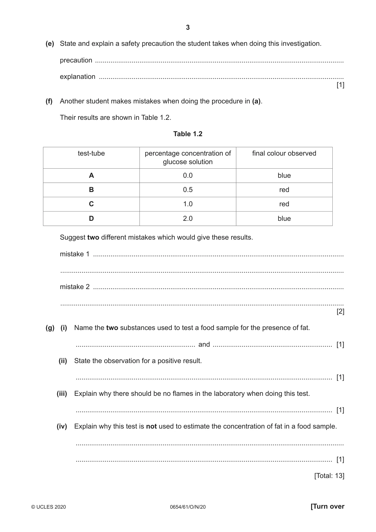 Cambridge IGCSE Sciences - Co-ordinated (Double) 0654 2020 Oct/Nov Paper 6 · Variant 1 question paper, page 3 of 16