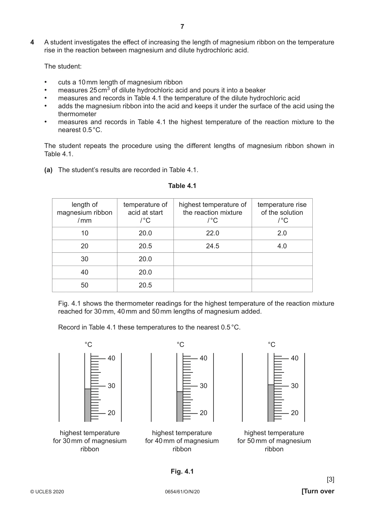 Cambridge IGCSE Sciences - Co-ordinated (Double) 0654 2020 Oct/Nov Paper 6 · Variant 1 question paper, page 7 of 16