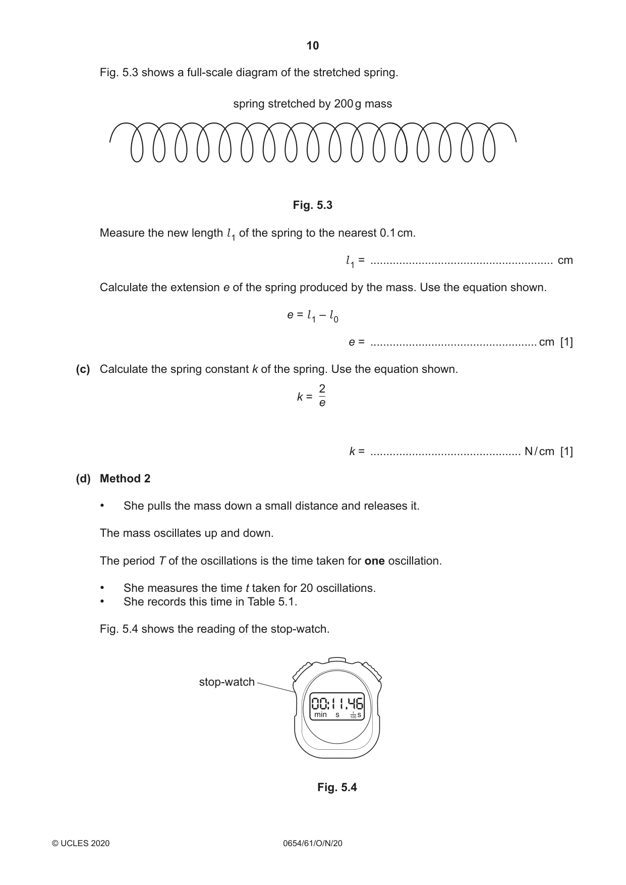 Cambridge IGCSE Sciences - Co-ordinated (Double) 0654 2020 Oct/Nov Paper 6 · Variant 1 question paper, page 10 of 16