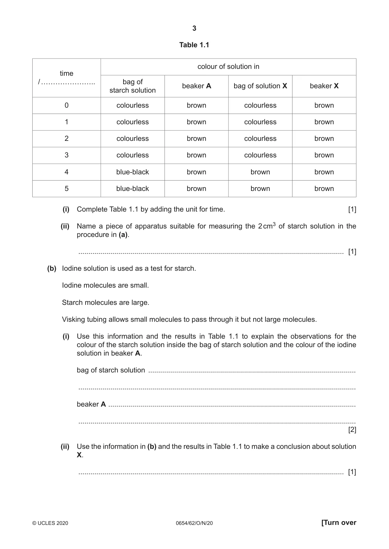 Cambridge IGCSE Sciences - Co-ordinated (Double) 0654 2020 Oct/Nov Paper 6 · Variant 2 question paper, page 3 of 20