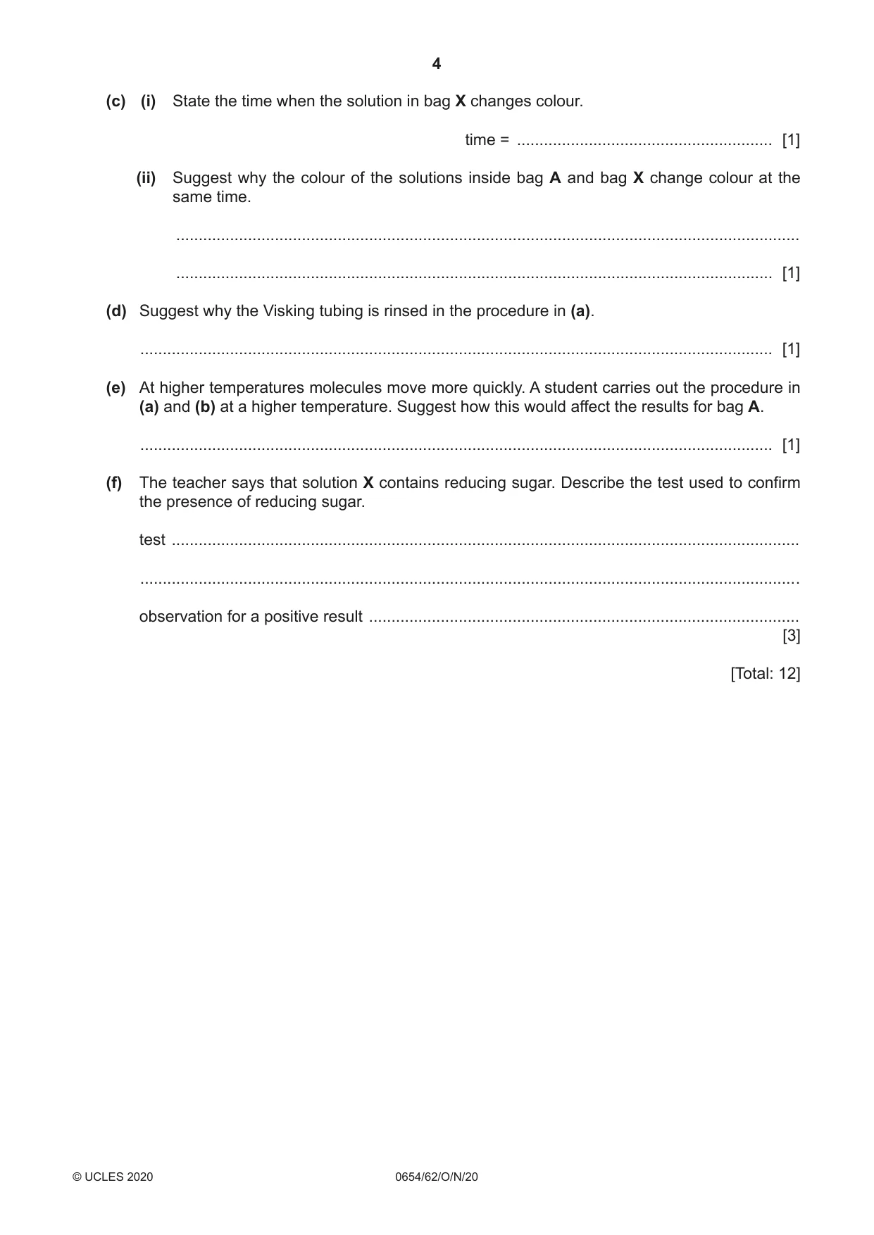 Cambridge IGCSE Sciences - Co-ordinated (Double) 0654 2020 Oct/Nov Paper 6 · Variant 2 question paper, page 4 of 20