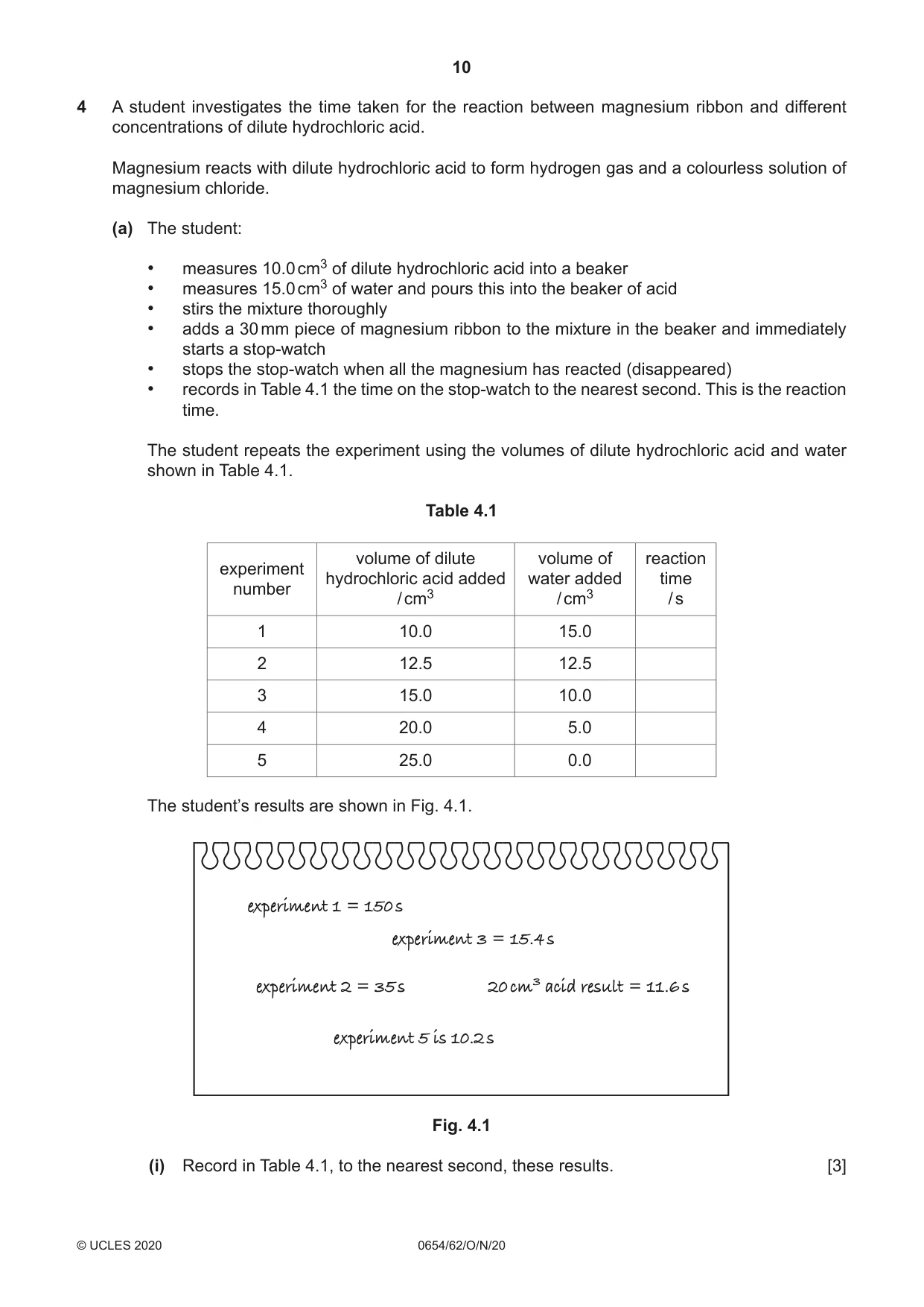 Cambridge IGCSE Sciences - Co-ordinated (Double) 0654 2020 Oct/Nov Paper 6 · Variant 2 question paper, page 10 of 20