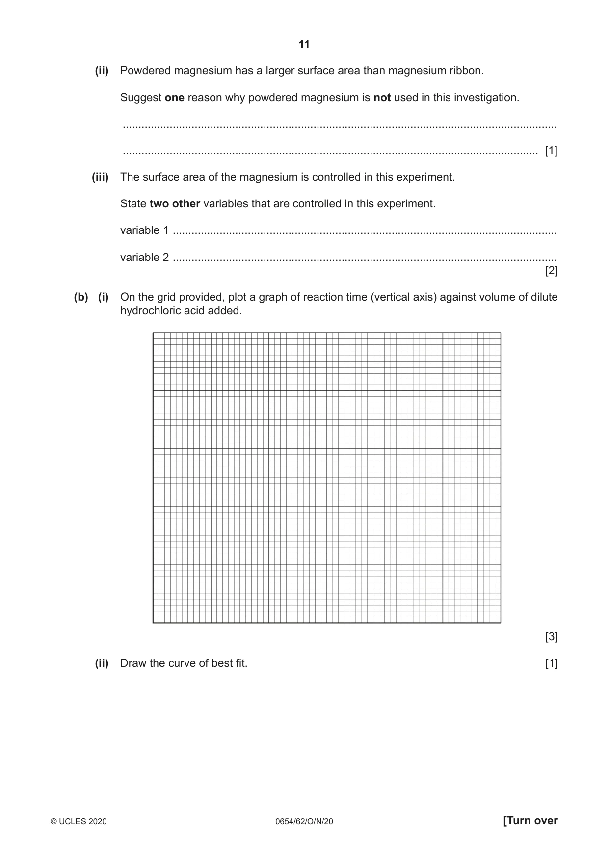 Cambridge IGCSE Sciences - Co-ordinated (Double) 0654 2020 Oct/Nov Paper 6 · Variant 2 question paper, page 11 of 20