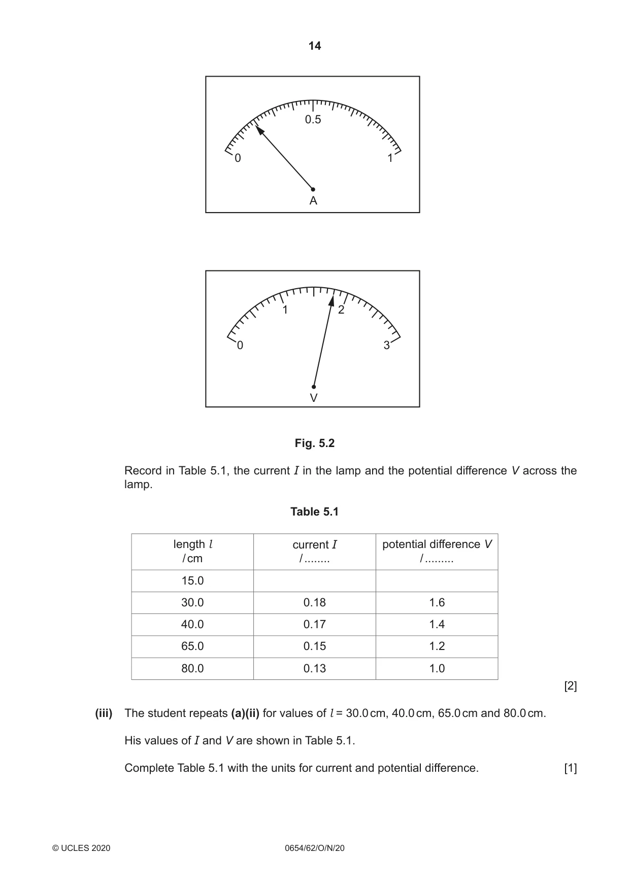 Cambridge IGCSE Sciences - Co-ordinated (Double) 0654 2020 Oct/Nov Paper 6 · Variant 2 question paper, page 14 of 20