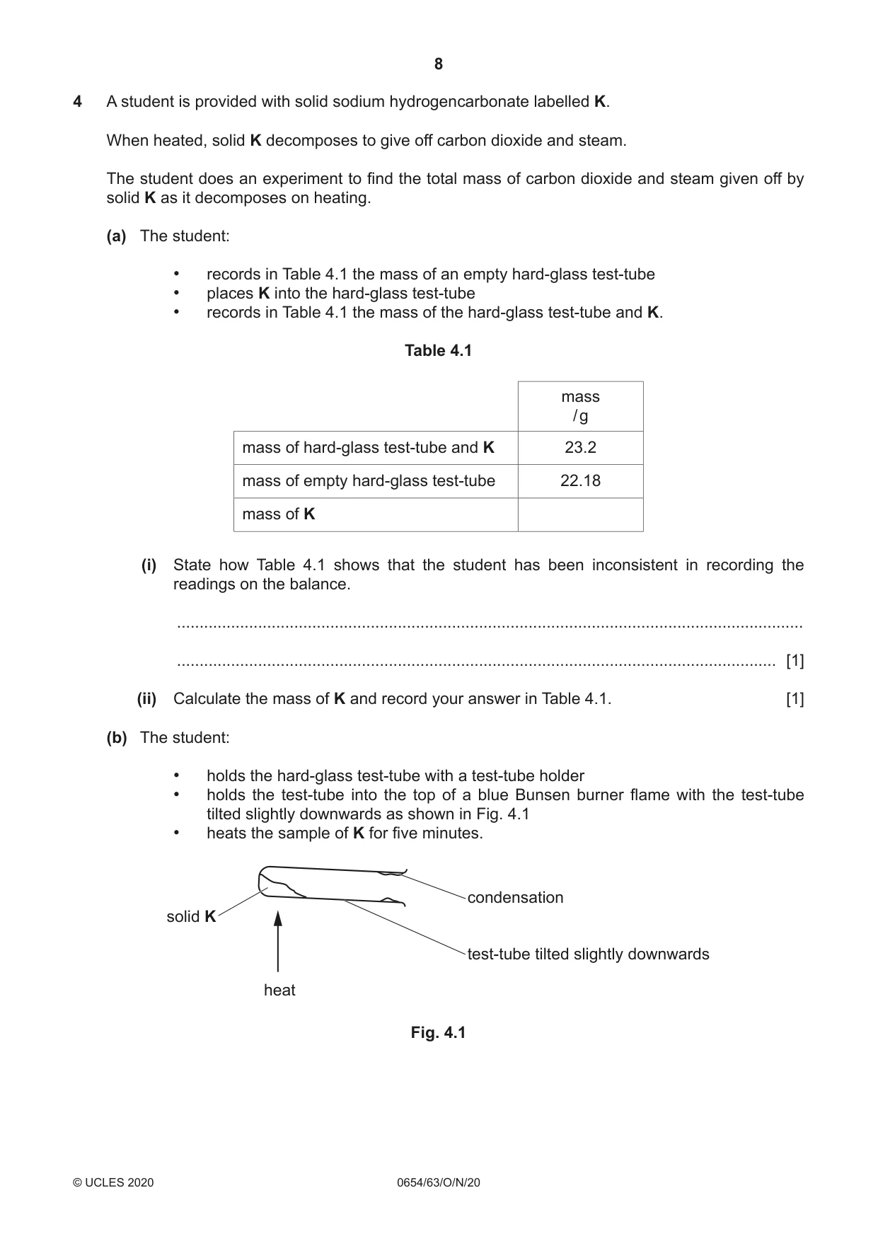 Cambridge IGCSE Sciences - Co-ordinated (Double) 0654 2020 Oct/Nov Paper 6 · Variant 3 question paper, page 8 of 16