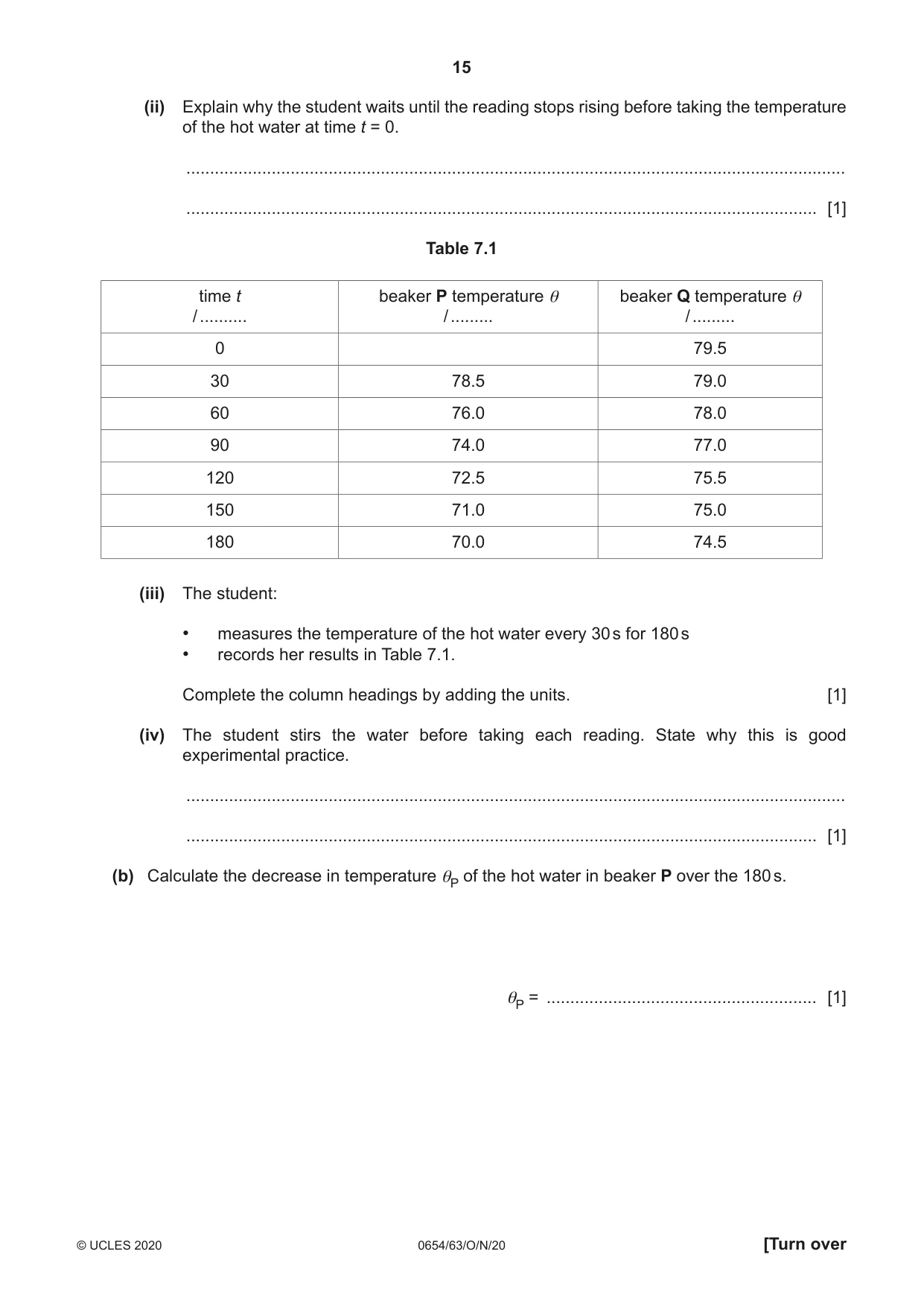 Cambridge IGCSE Sciences - Co-ordinated (Double) 0654 2020 Oct/Nov Paper 6 · Variant 3 question paper, page 15 of 16
