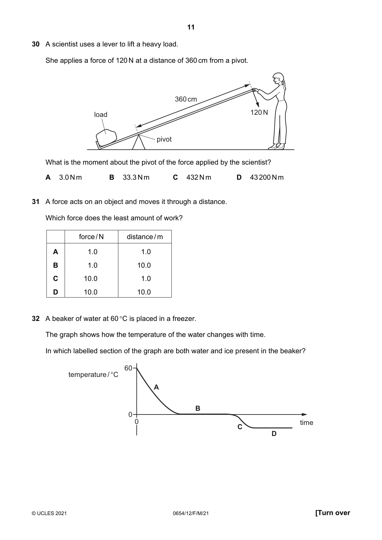 Cambridge IGCSE Sciences - Co-ordinated (Double) 0654 2021 Feb/March Paper 1 · Variant 2 question paper, page 11 of 16