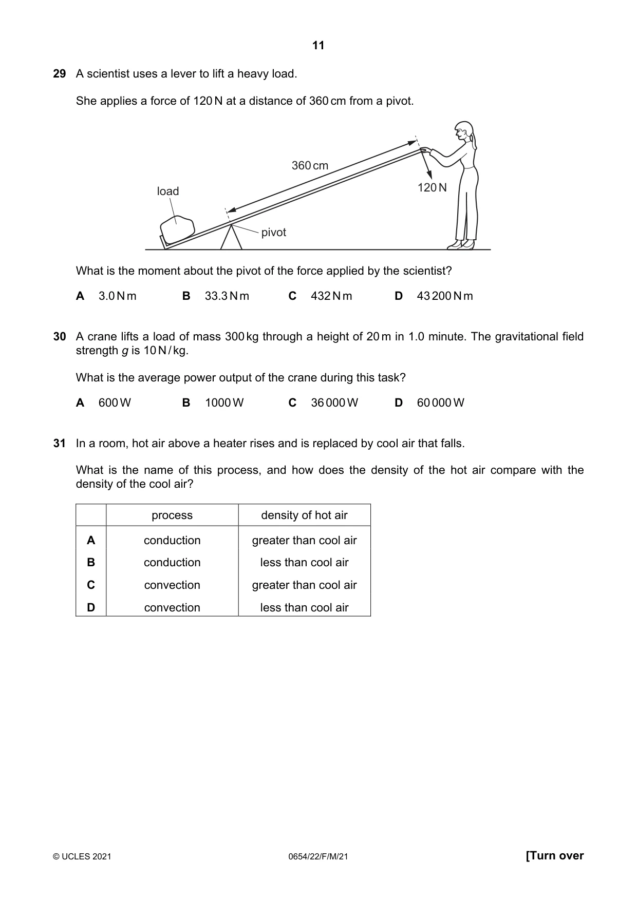 Cambridge IGCSE Sciences - Co-ordinated (Double) 0654 2021 Feb/March Paper 2 · Variant 2 question paper, page 11 of 16