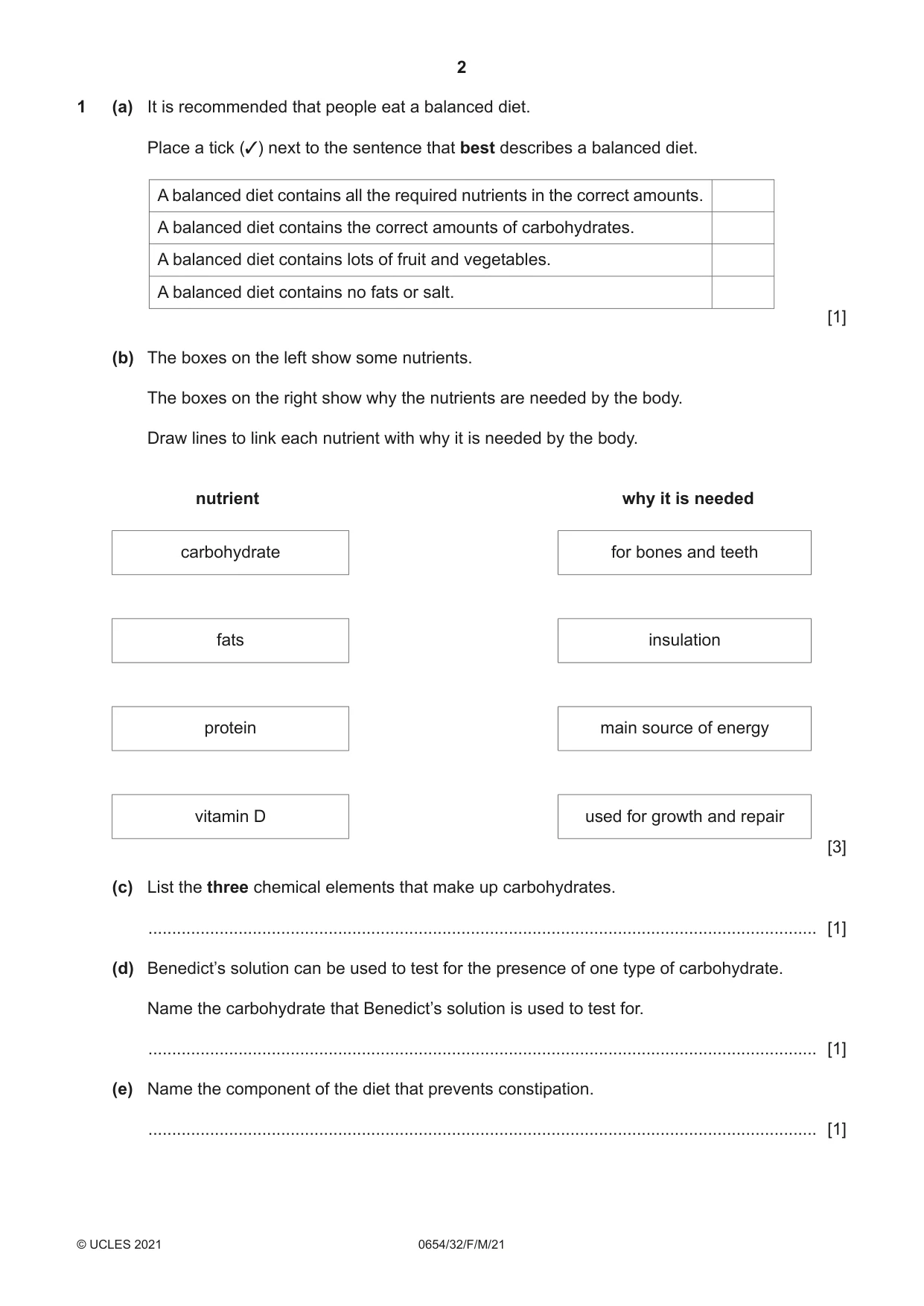 Cambridge IGCSE Sciences - Co-ordinated (Double) 0654 2021 Feb/March Paper 3 · Variant 2 question paper, page 2 of 28