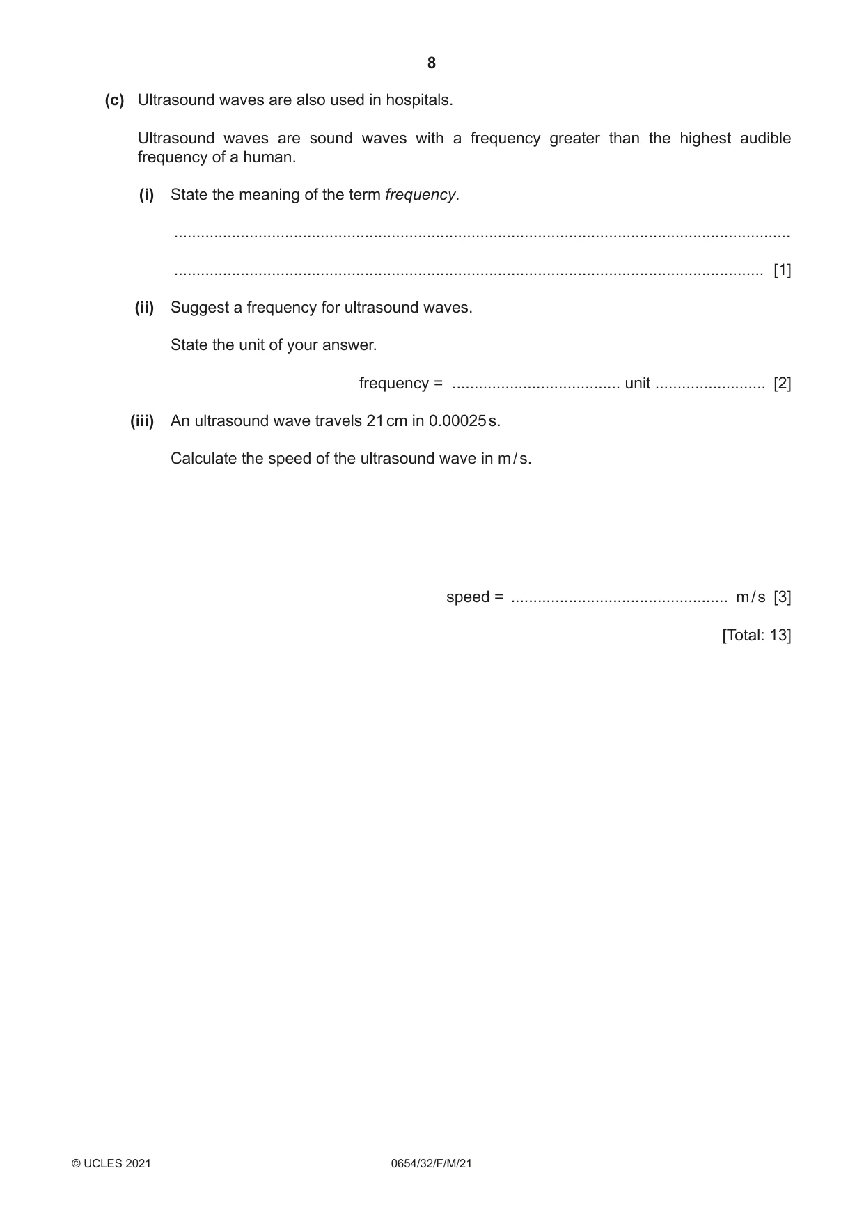 Cambridge IGCSE Sciences - Co-ordinated (Double) 0654 2021 Feb/March Paper 3 · Variant 2 question paper, page 8 of 28