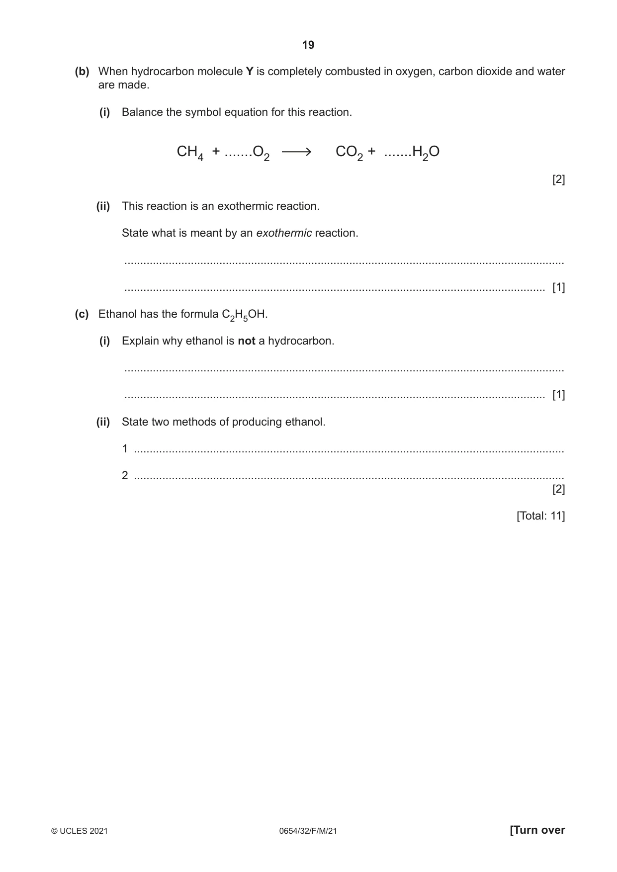 Cambridge IGCSE Sciences - Co-ordinated (Double) 0654 2021 Feb/March Paper 3 · Variant 2 question paper, page 19 of 28