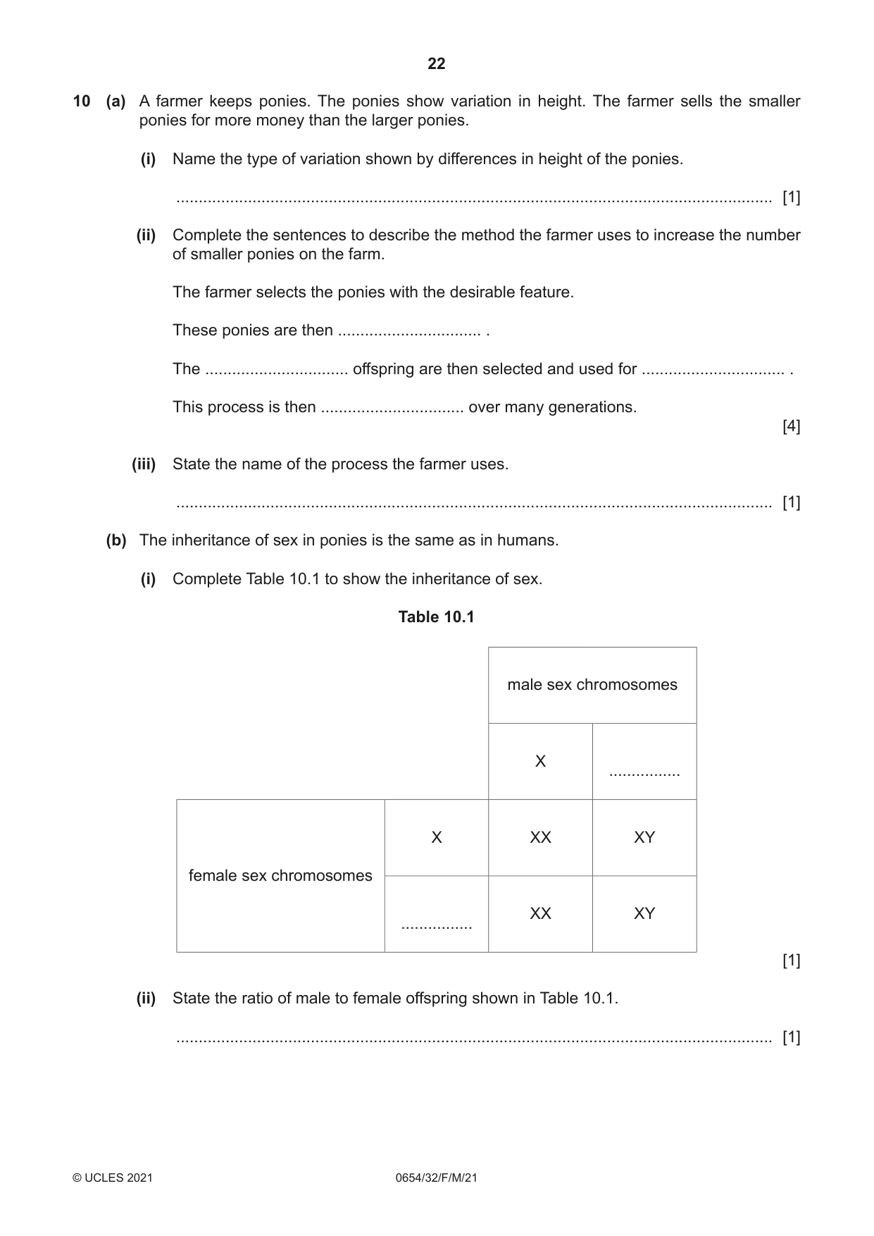 Cambridge IGCSE Sciences - Co-ordinated (Double) 0654 2021 Feb/March Paper 3 · Variant 2 question paper, page 22 of 28
