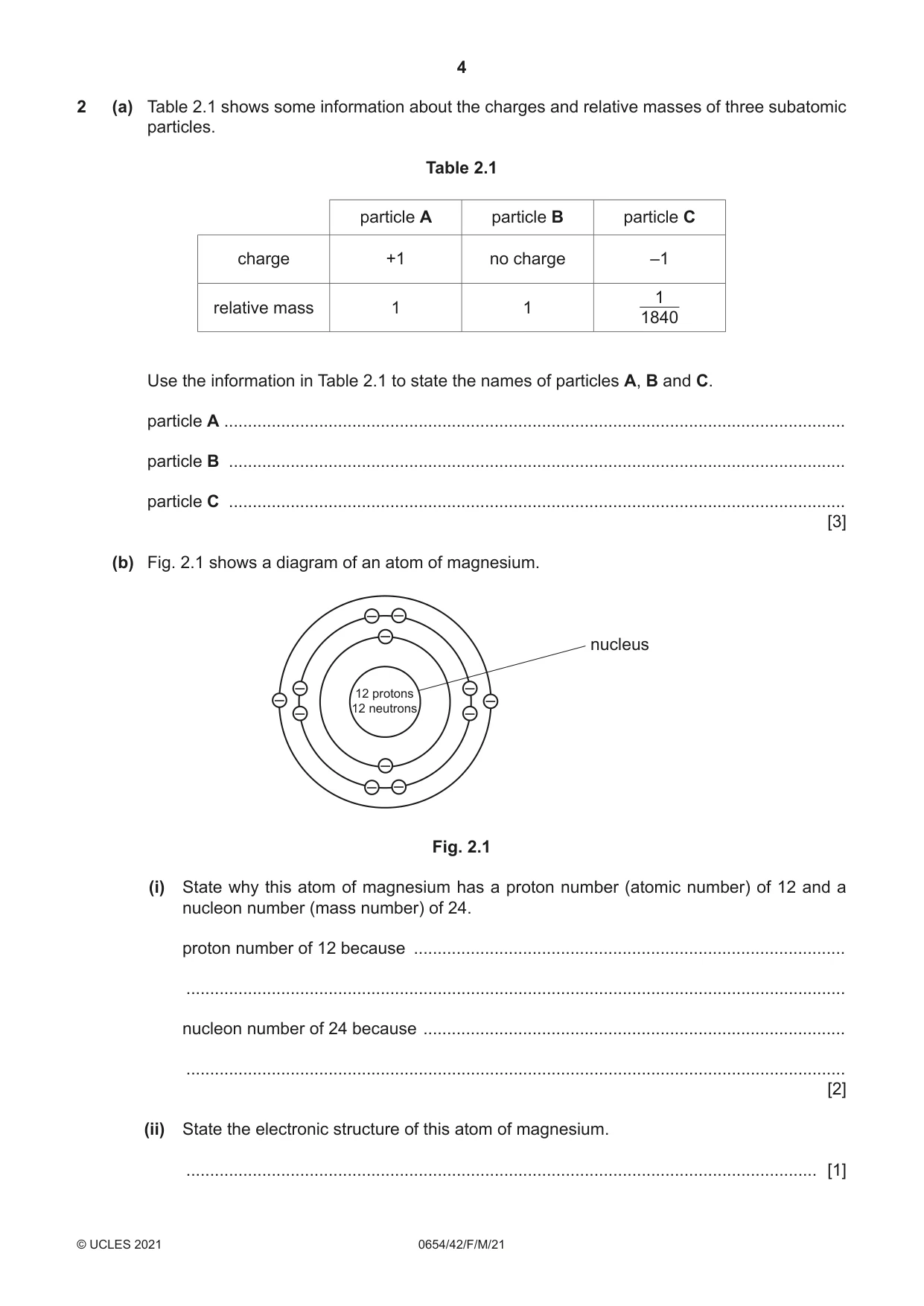 Cambridge IGCSE Sciences - Co-ordinated (Double) 0654 2021 Feb/March Paper 4 · Variant 2 question paper, page 4 of 28