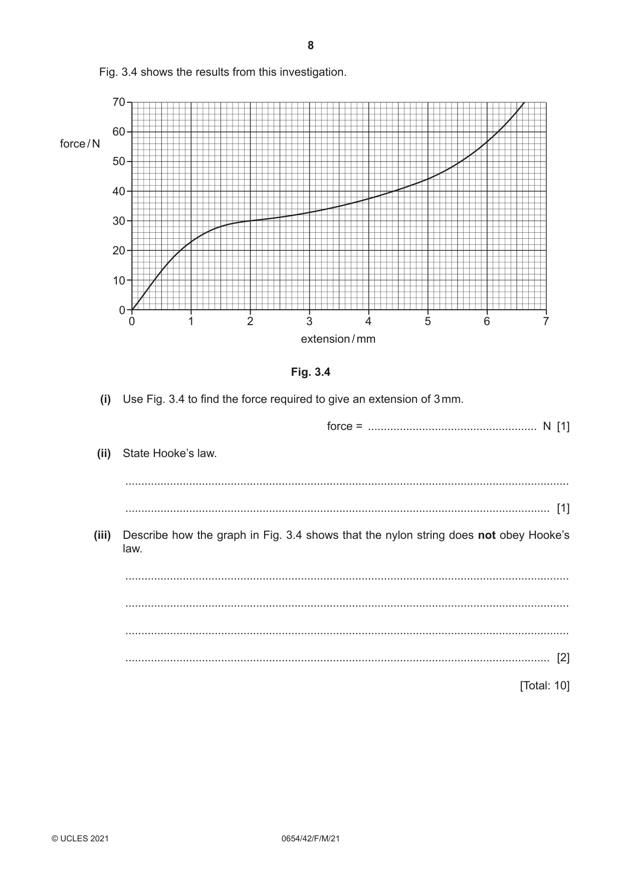 Cambridge IGCSE Sciences - Co-ordinated (Double) 0654 2021 Feb/March Paper 4 · Variant 2 question paper, page 8 of 28