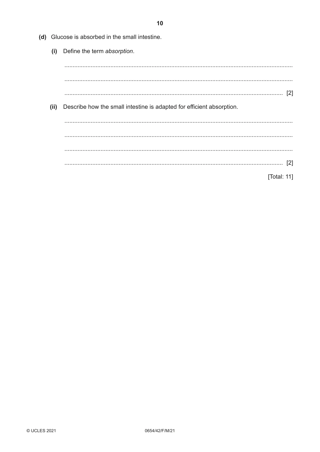 Cambridge IGCSE Sciences - Co-ordinated (Double) 0654 2021 Feb/March Paper 4 · Variant 2 question paper, page 10 of 28
