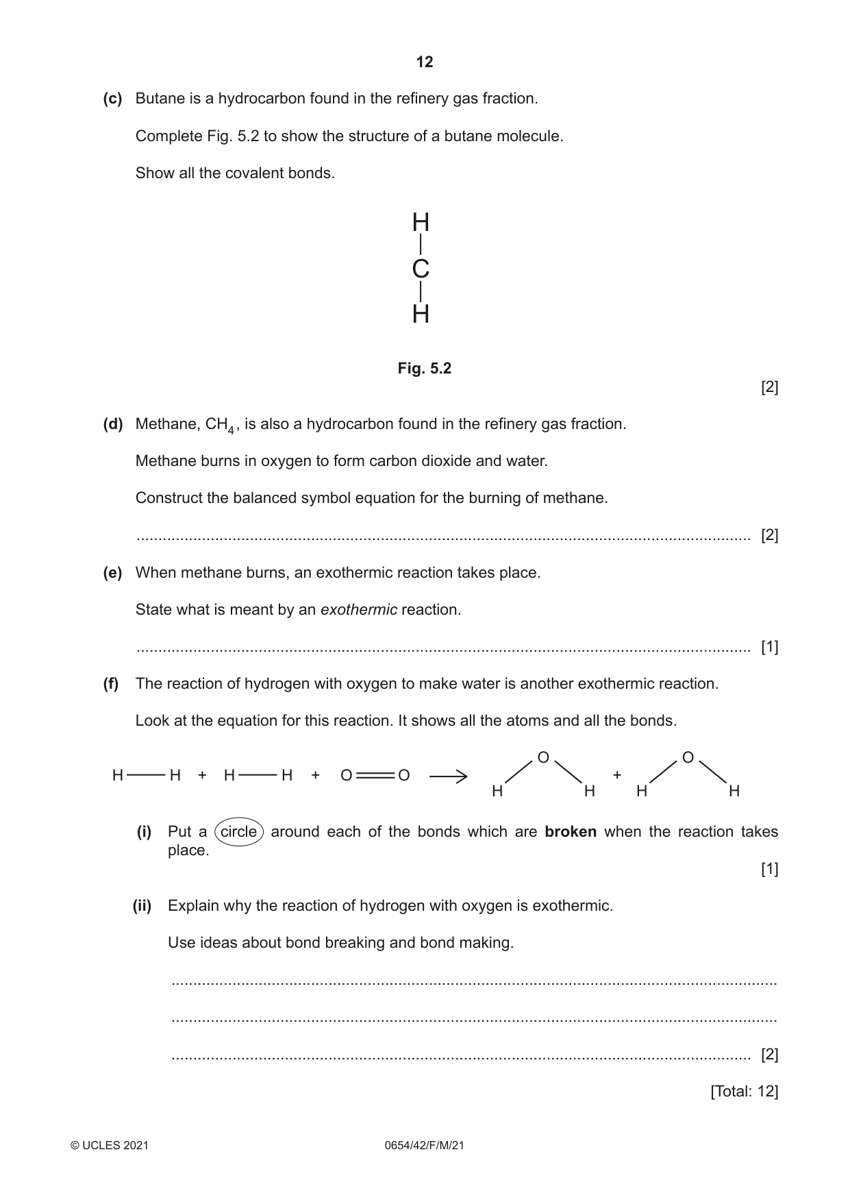 Cambridge IGCSE Sciences - Co-ordinated (Double) 0654 2021 Feb/March Paper 4 · Variant 2 question paper, page 12 of 28