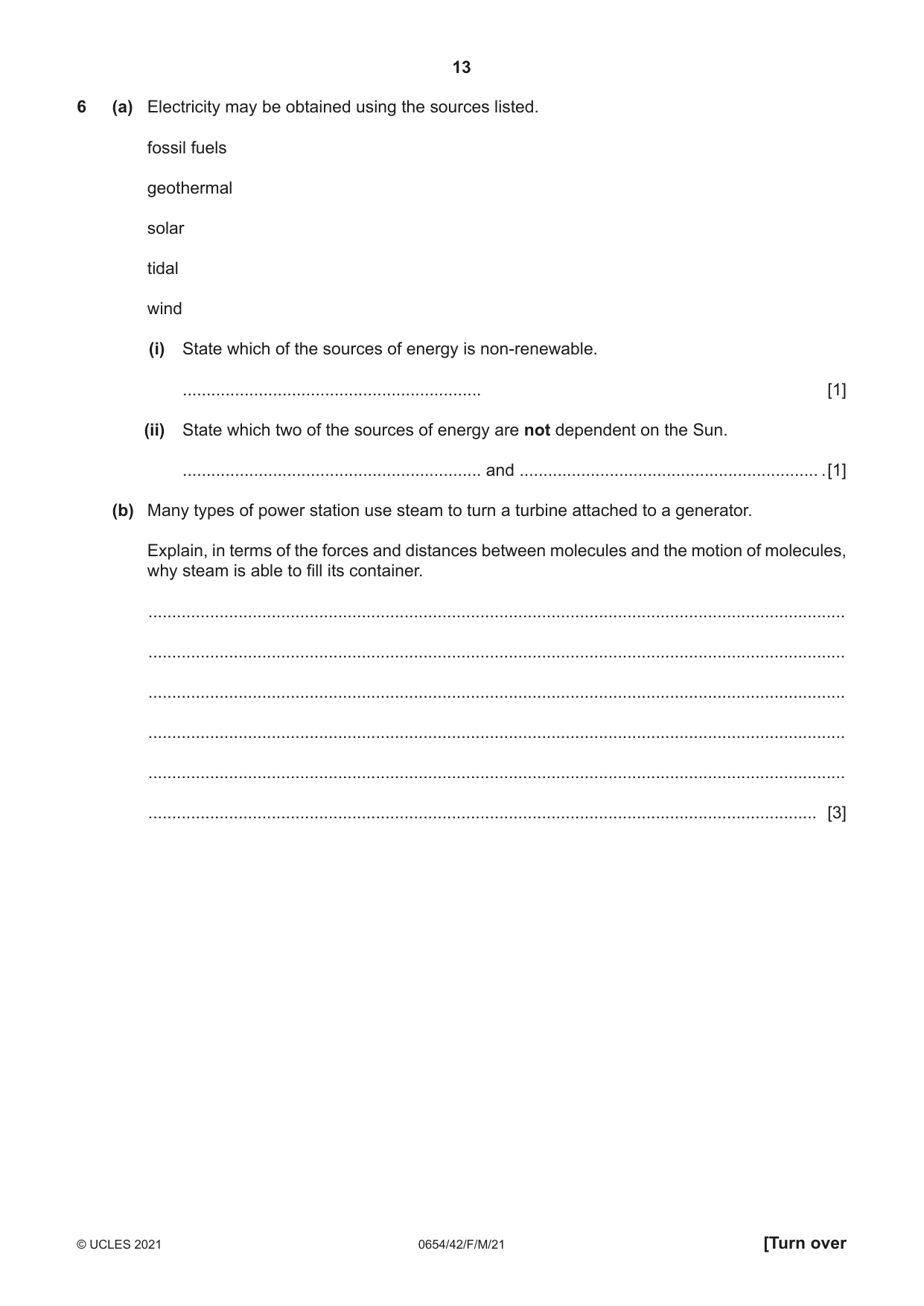 Cambridge IGCSE Sciences - Co-ordinated (Double) 0654 2021 Feb/March Paper 4 · Variant 2 question paper, page 13 of 28