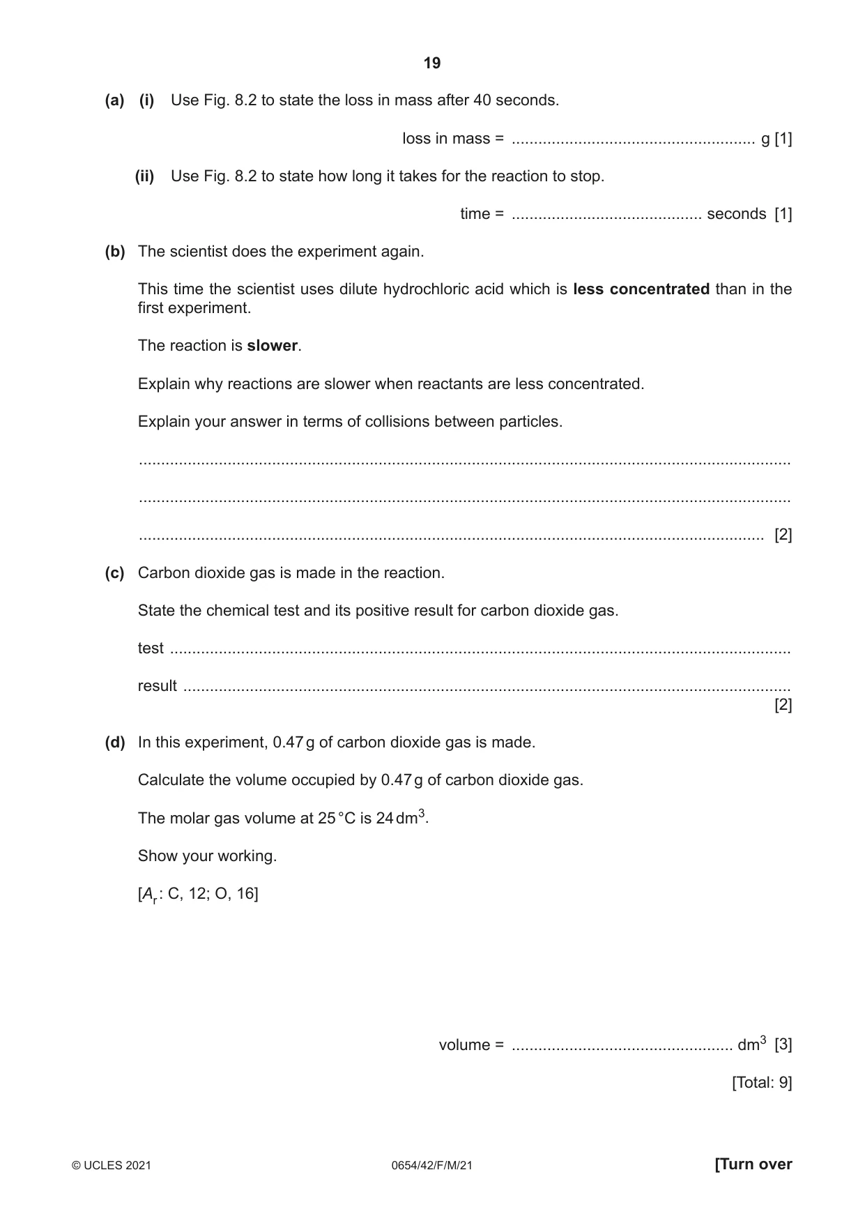 Cambridge IGCSE Sciences - Co-ordinated (Double) 0654 2021 Feb/March Paper 4 · Variant 2 question paper, page 19 of 28