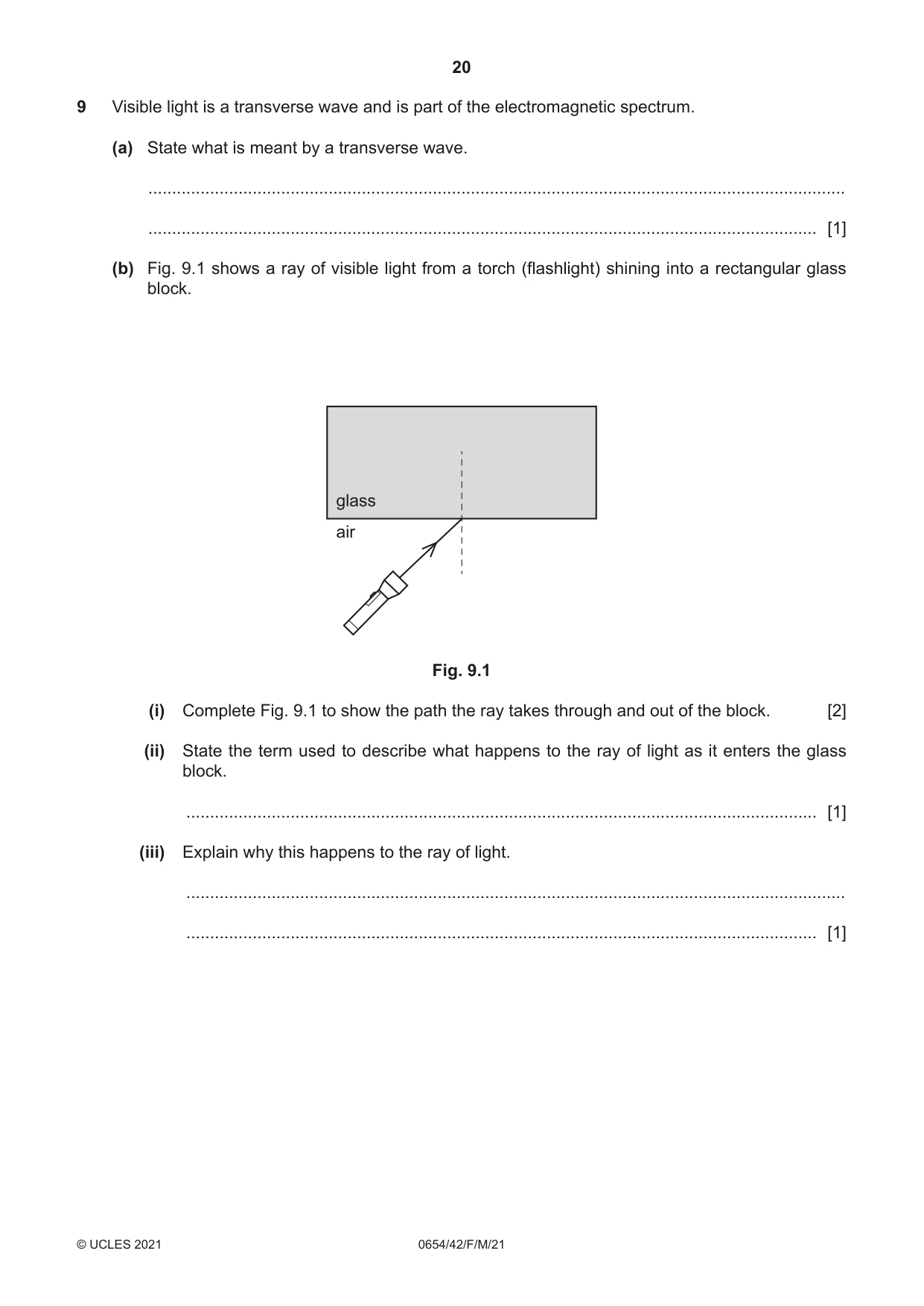 Cambridge IGCSE Sciences - Co-ordinated (Double) 0654 2021 Feb/March Paper 4 · Variant 2 question paper, page 20 of 28