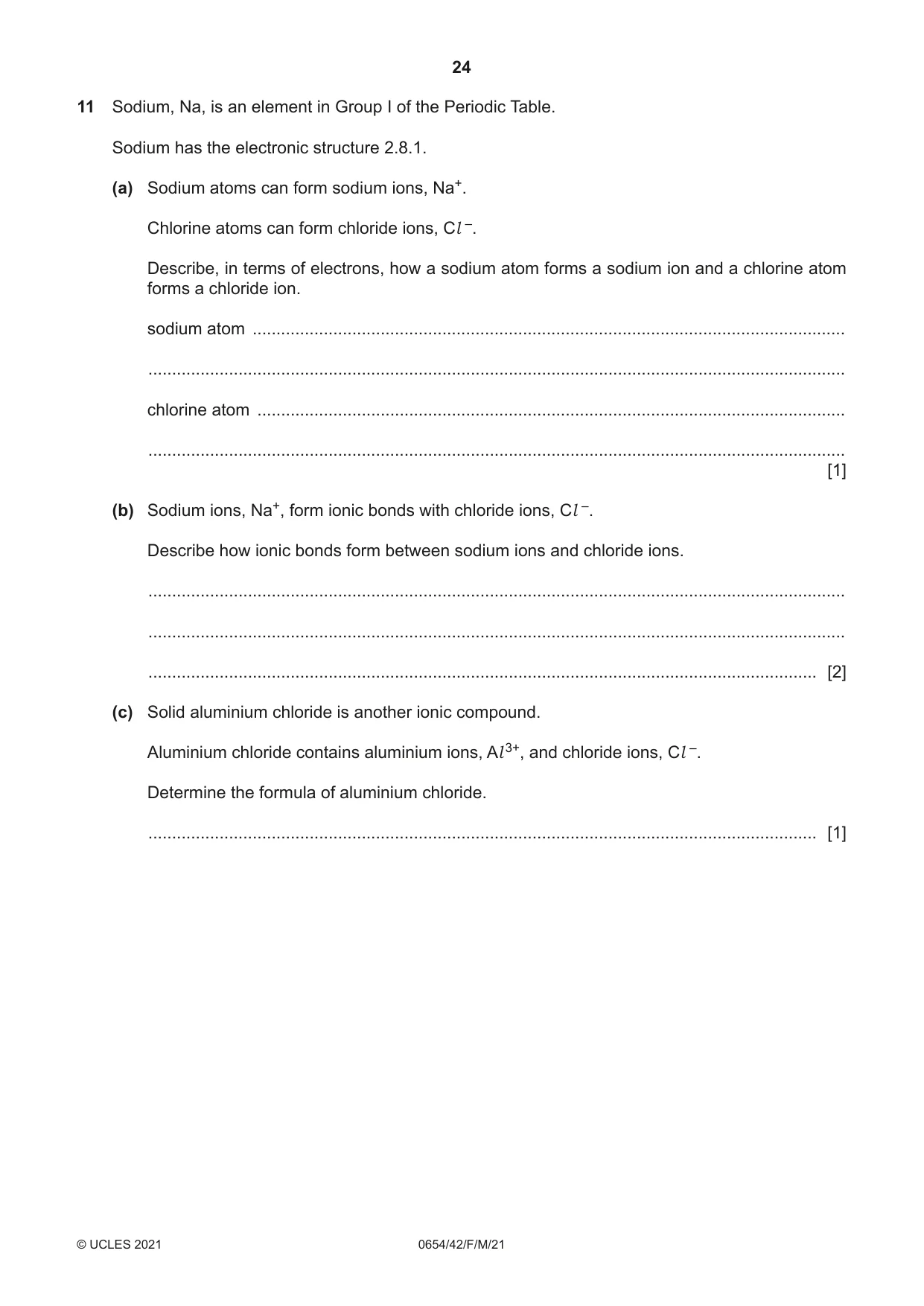 Cambridge IGCSE Sciences - Co-ordinated (Double) 0654 2021 Feb/March Paper 4 · Variant 2 question paper, page 24 of 28