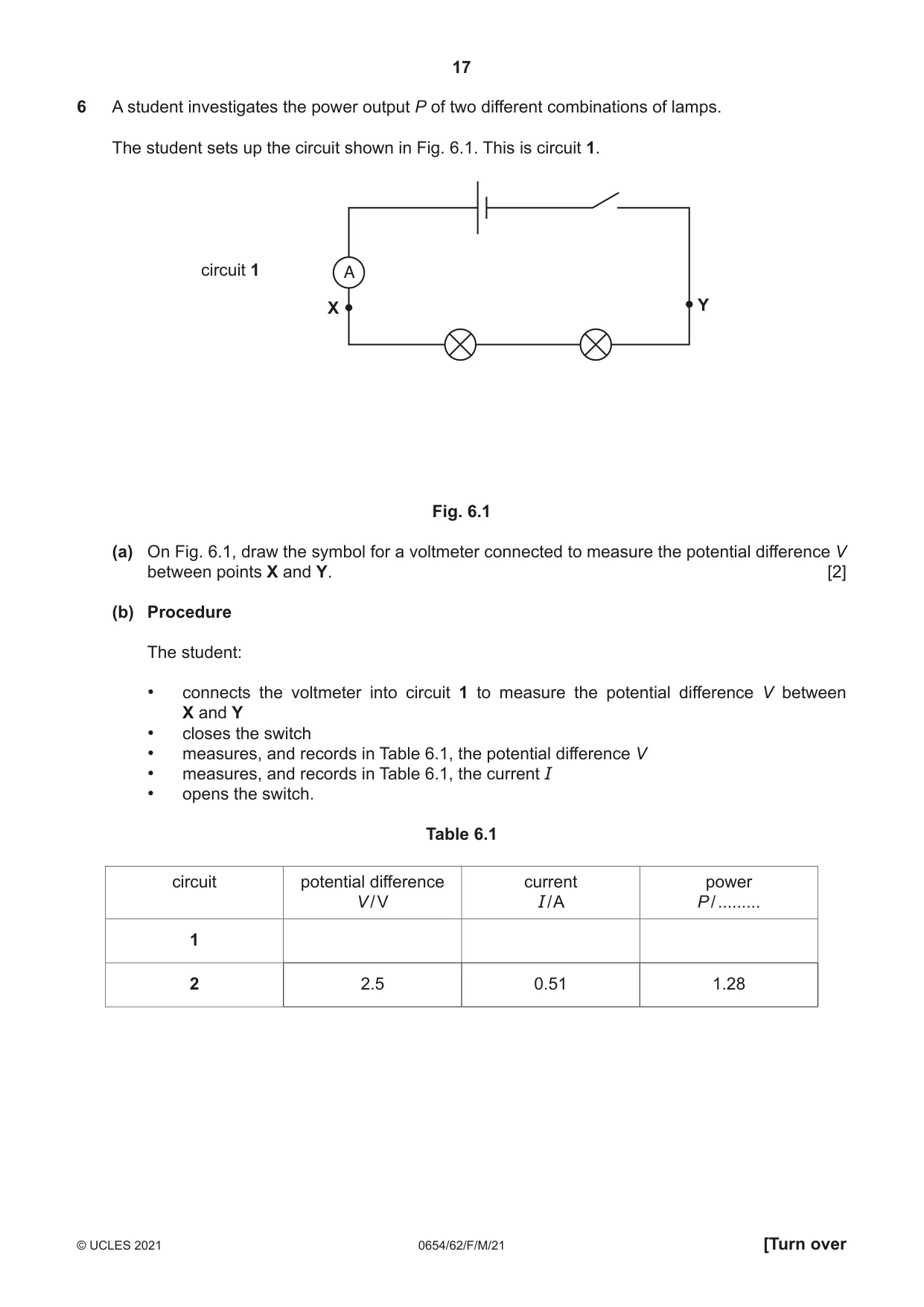 Cambridge IGCSE Sciences - Co-ordinated (Double) 0654 2021 Feb/March Paper 6 · Variant 2 question paper, page 17 of 20