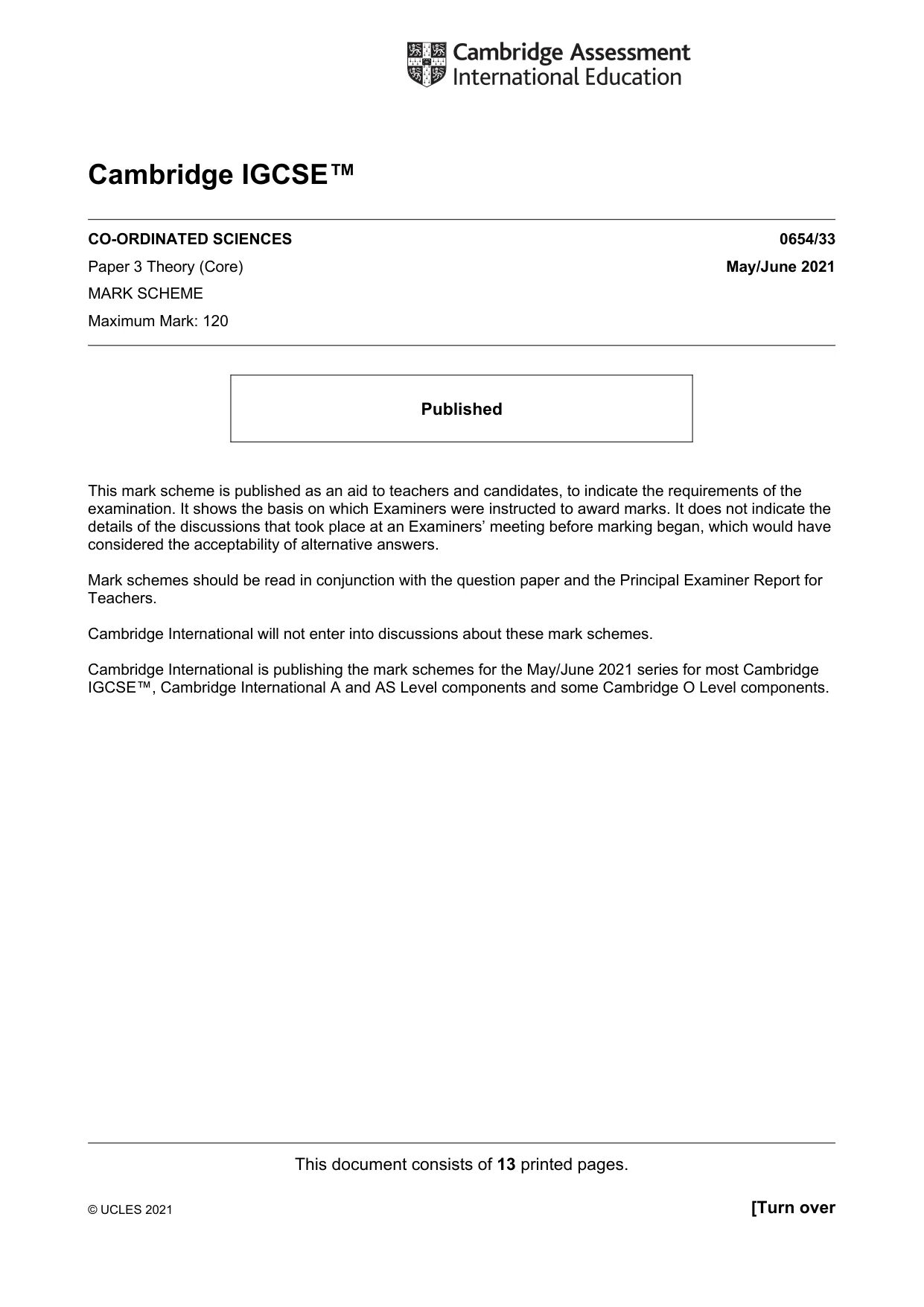 Mark scheme, page 1 of 13
