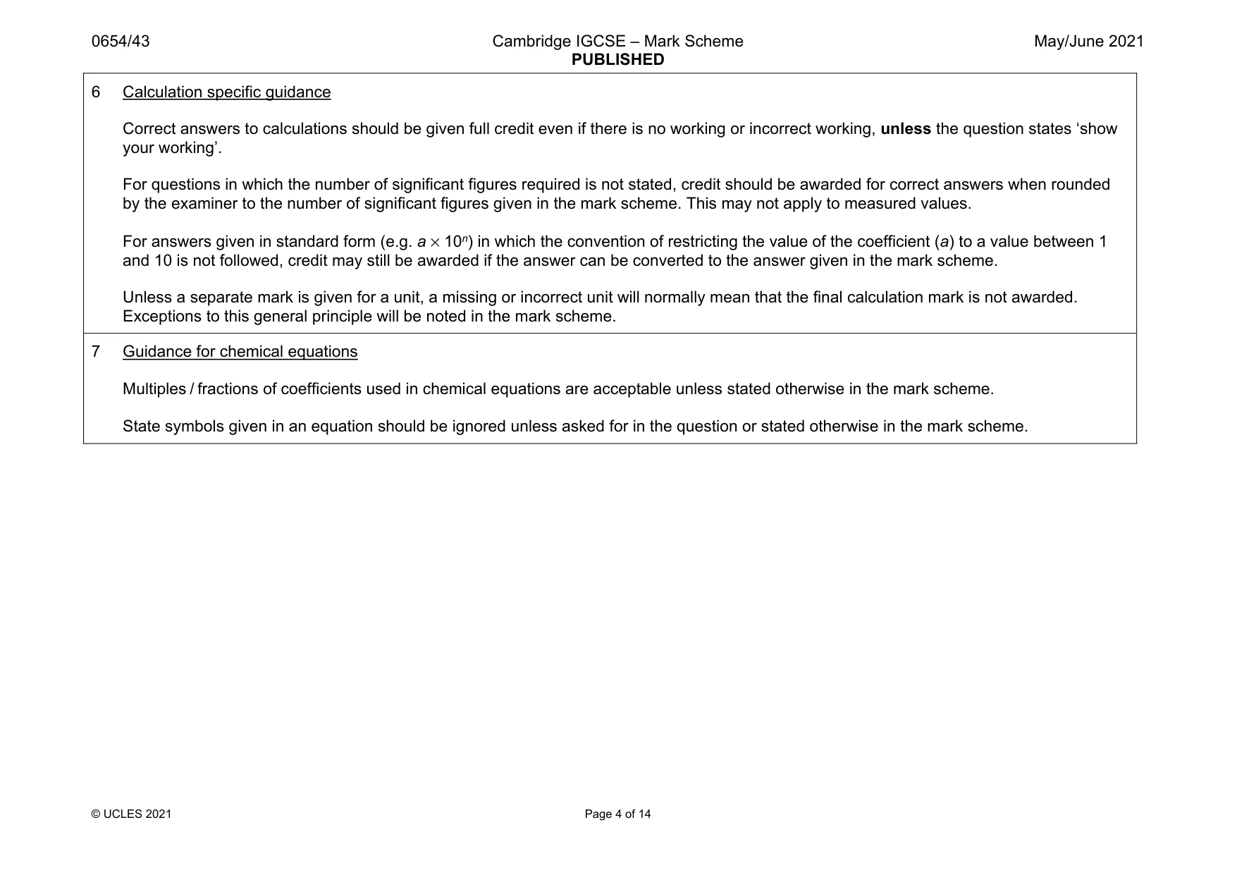 Mark scheme, page 4 of 14