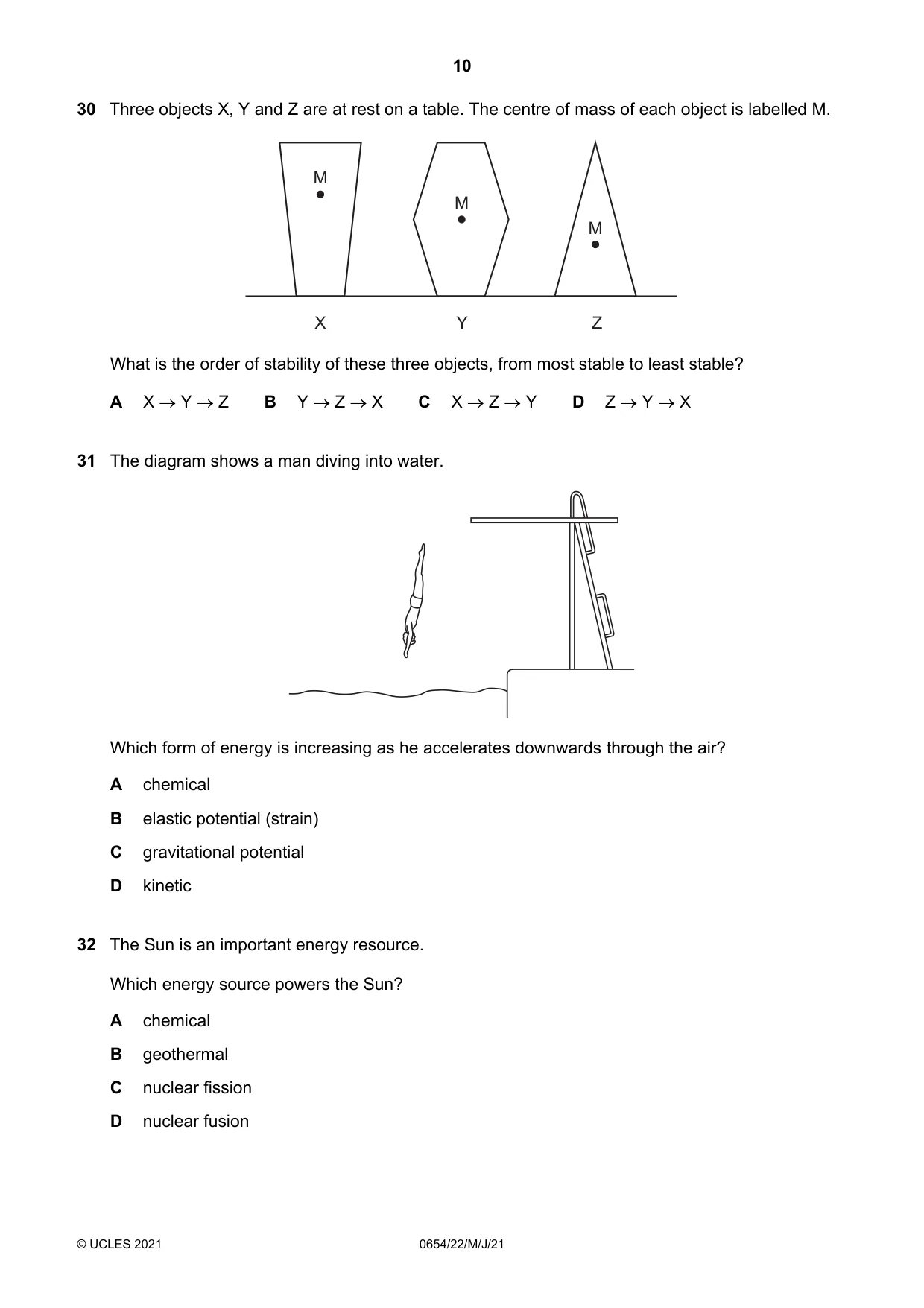 Cambridge IGCSE Sciences - Co-ordinated (Double) 0654 2021 May/June Paper 2 · Variant 2 question paper, page 10 of 16