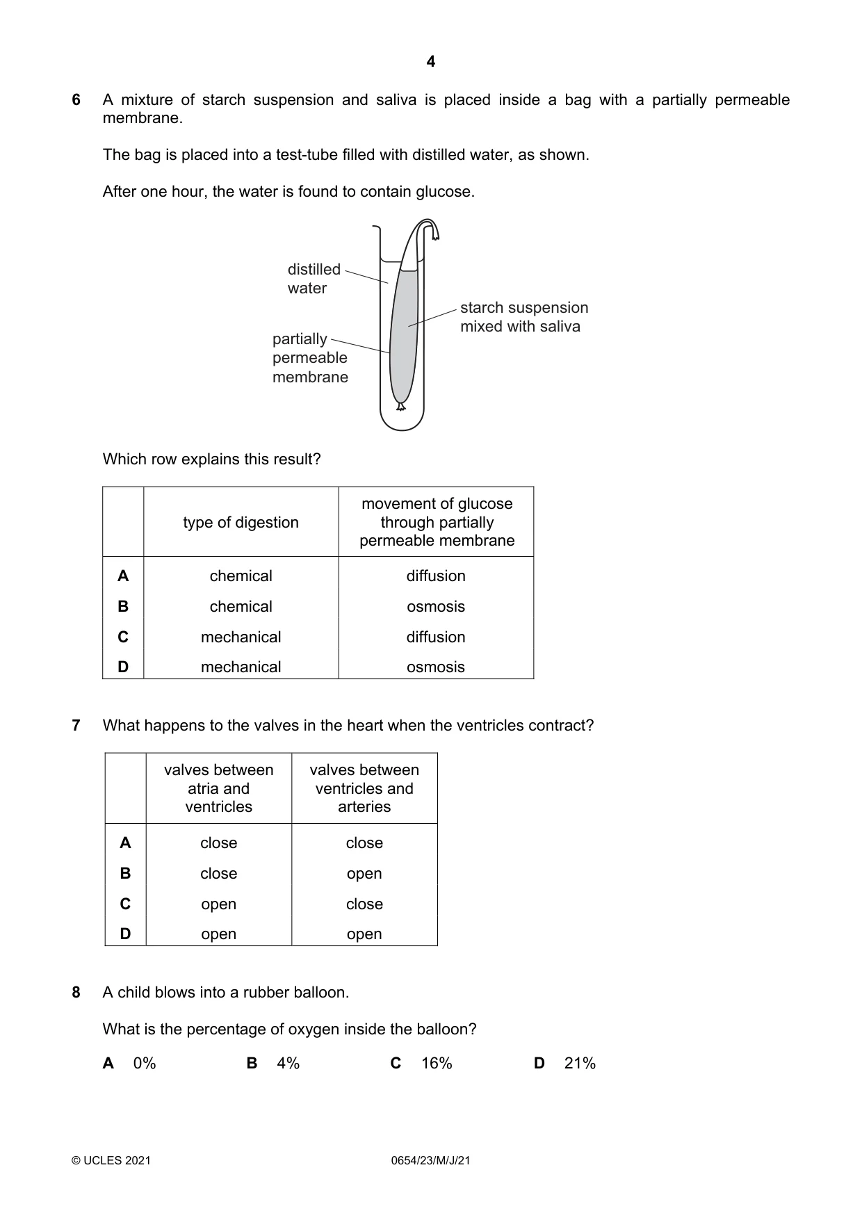 Cambridge IGCSE Sciences - Co-ordinated (Double) 0654 2021 May/June Paper 2 · Variant 3 question paper, page 4 of 16