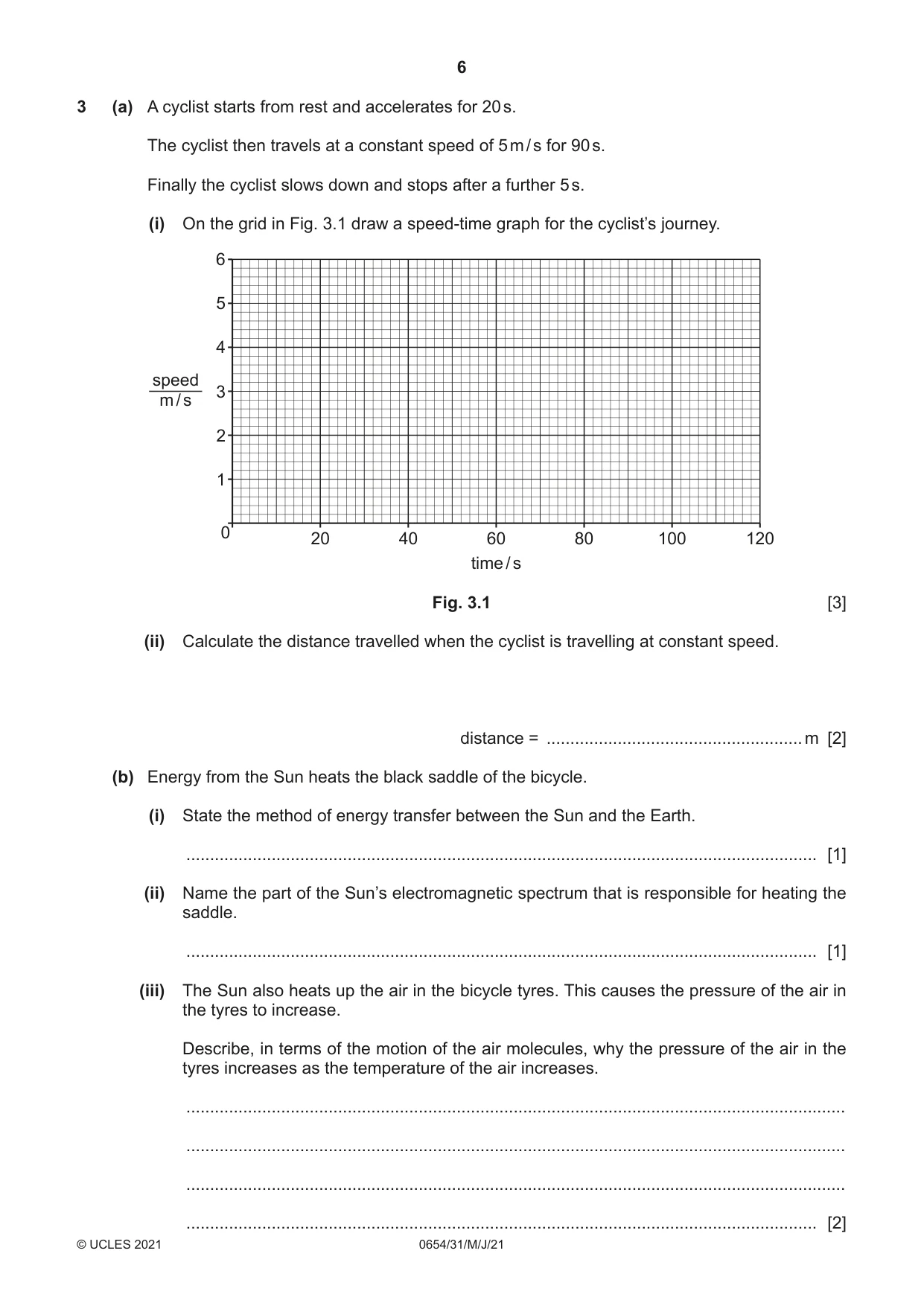 Cambridge IGCSE Sciences - Co-ordinated (Double) 0654 2021 May/June Paper 3 · Variant 1 question paper, page 6 of 28