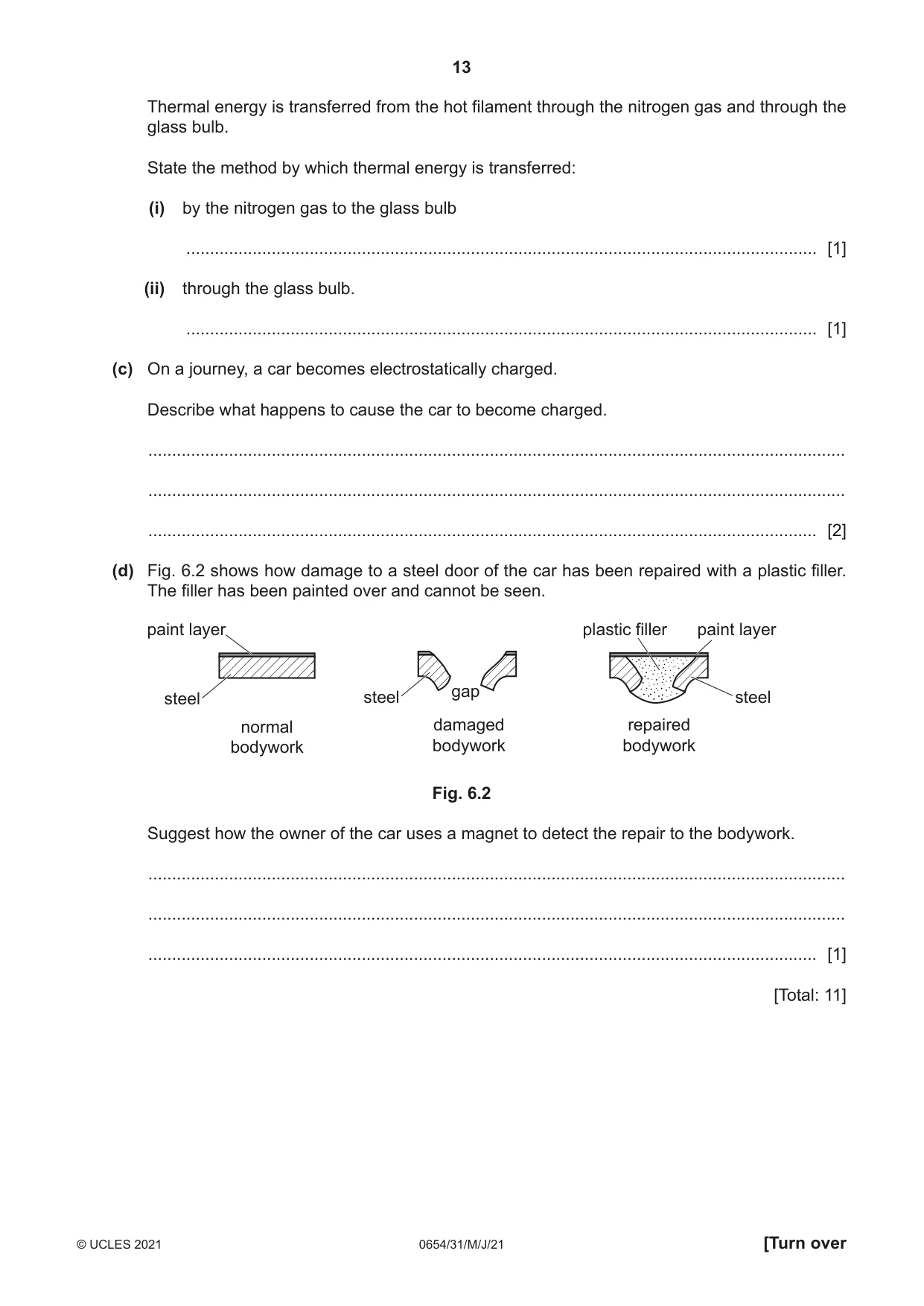 Cambridge IGCSE Sciences - Co-ordinated (Double) 0654 2021 May/June Paper 3 · Variant 1 question paper, page 13 of 28