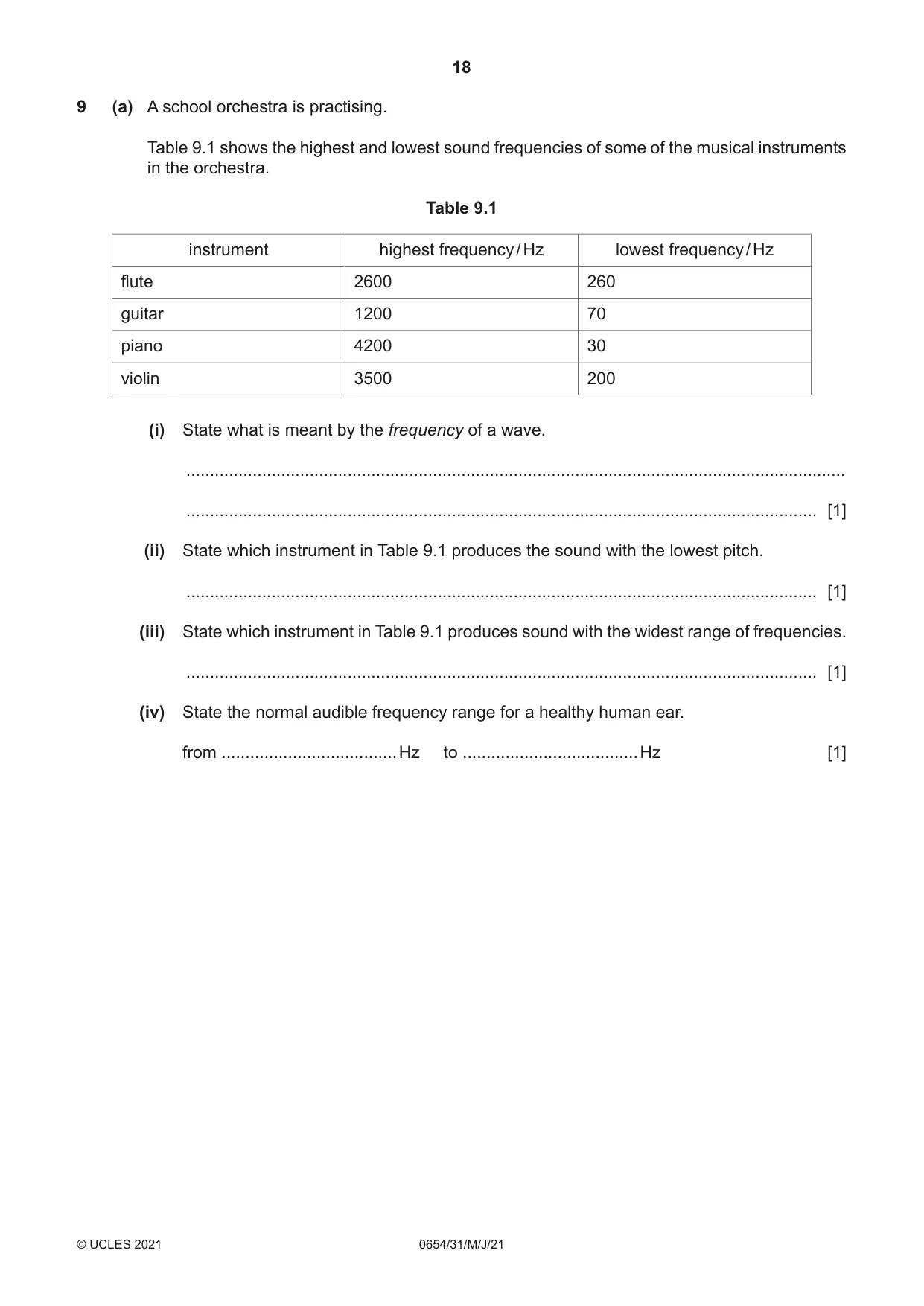 Cambridge IGCSE Sciences - Co-ordinated (Double) 0654 2021 May/June Paper 3 · Variant 1 question paper, page 18 of 28