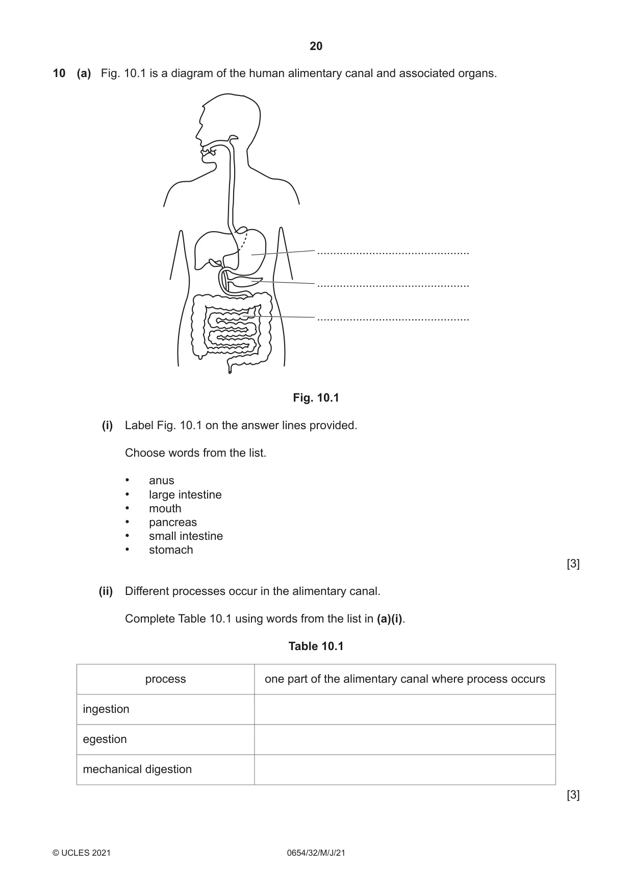 Cambridge IGCSE Sciences - Co-ordinated (Double) 0654 2021 May/June Paper 3 · Variant 2 question paper, page 20 of 28