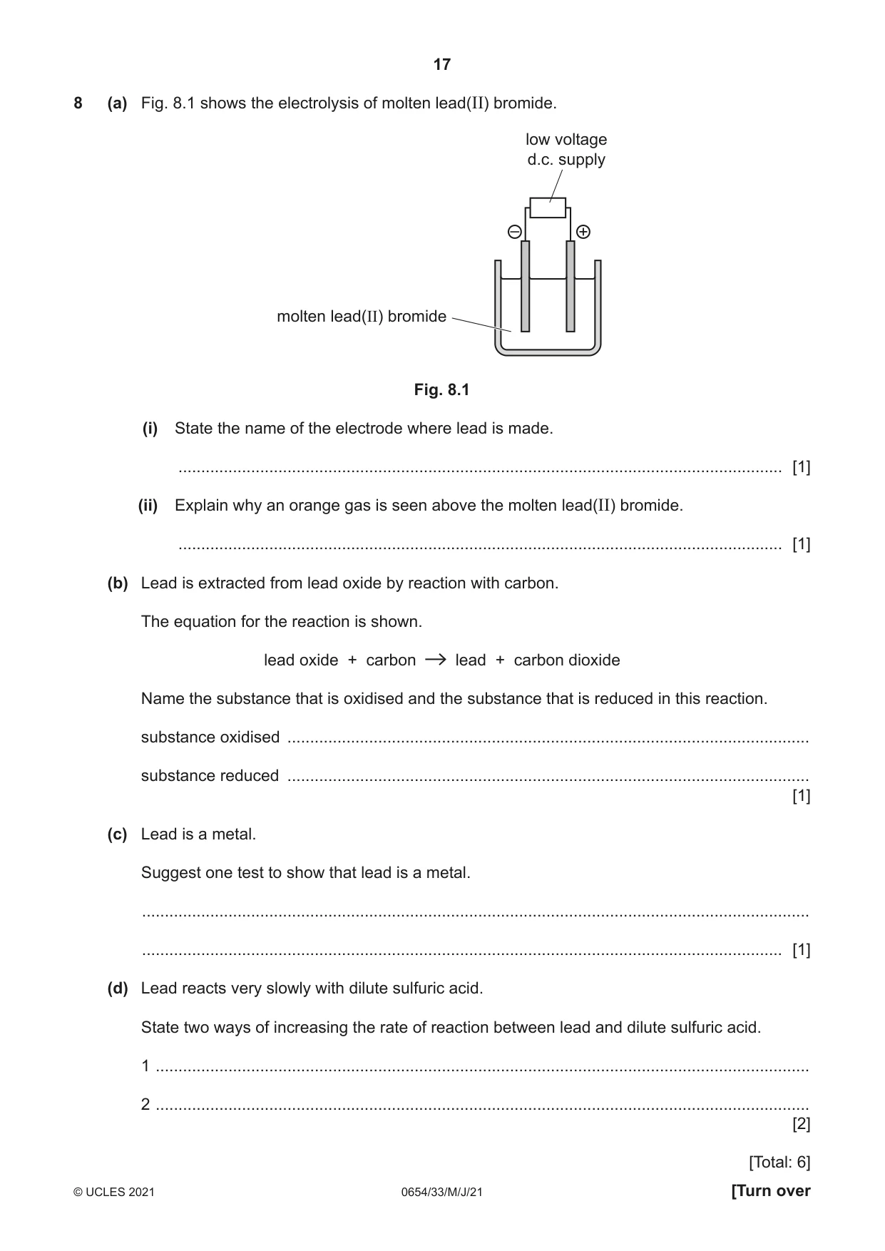 Cambridge IGCSE Sciences - Co-ordinated (Double) 0654 2021 May/June Paper 3 · Variant 3 question paper, page 17 of 28
