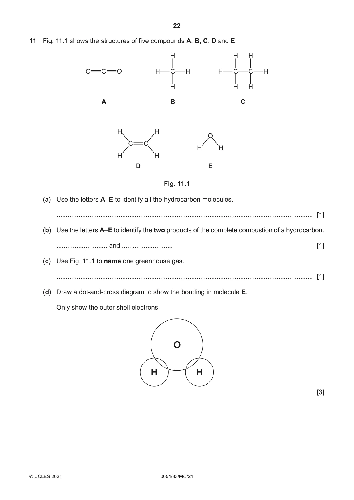 Cambridge IGCSE Sciences - Co-ordinated (Double) 0654 2021 May/June Paper 3 · Variant 3 question paper, page 22 of 28