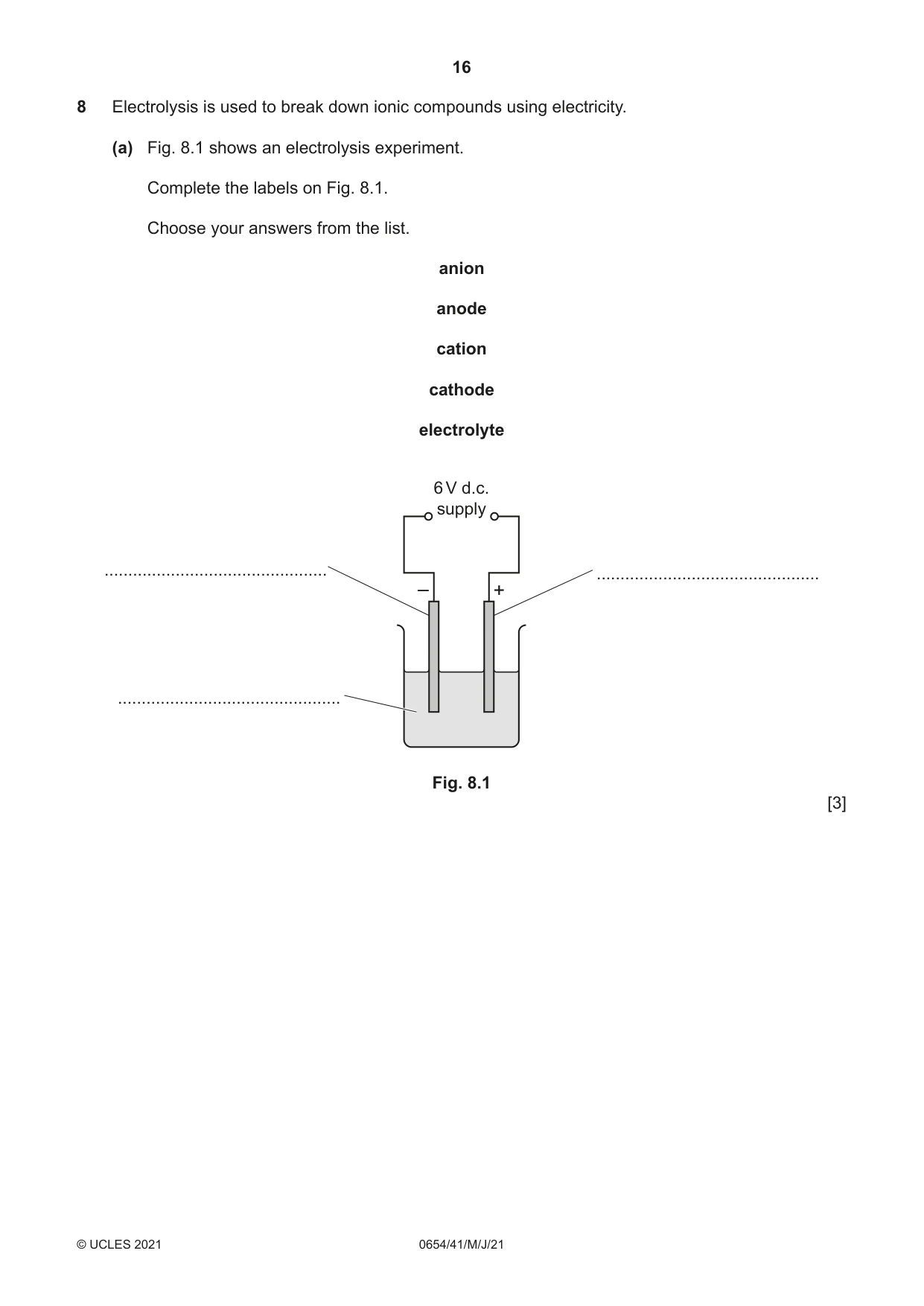 Cambridge IGCSE Sciences - Co-ordinated (Double) 0654 2021 May/June Paper 4 · Variant 1 question paper, page 16 of 28