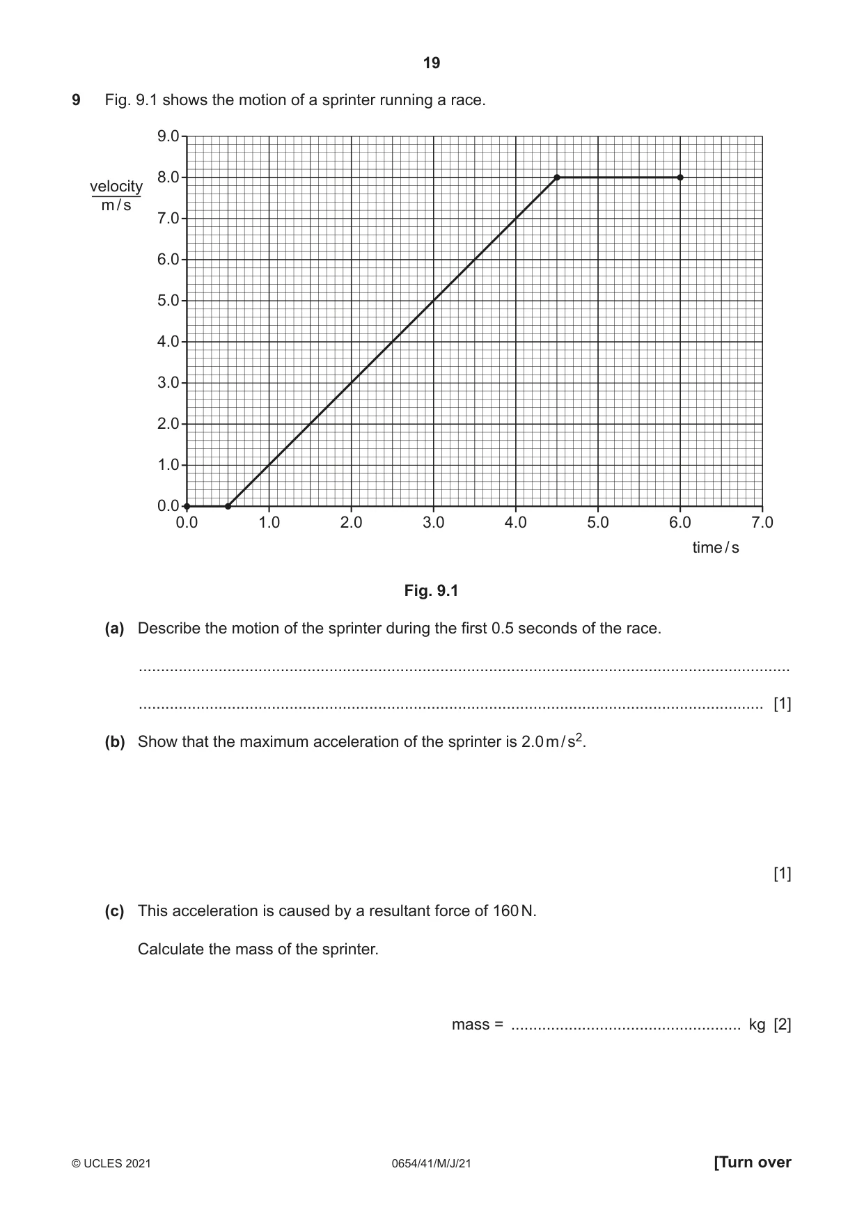 Cambridge IGCSE Sciences - Co-ordinated (Double) 0654 2021 May/June Paper 4 · Variant 1 question paper, page 19 of 28