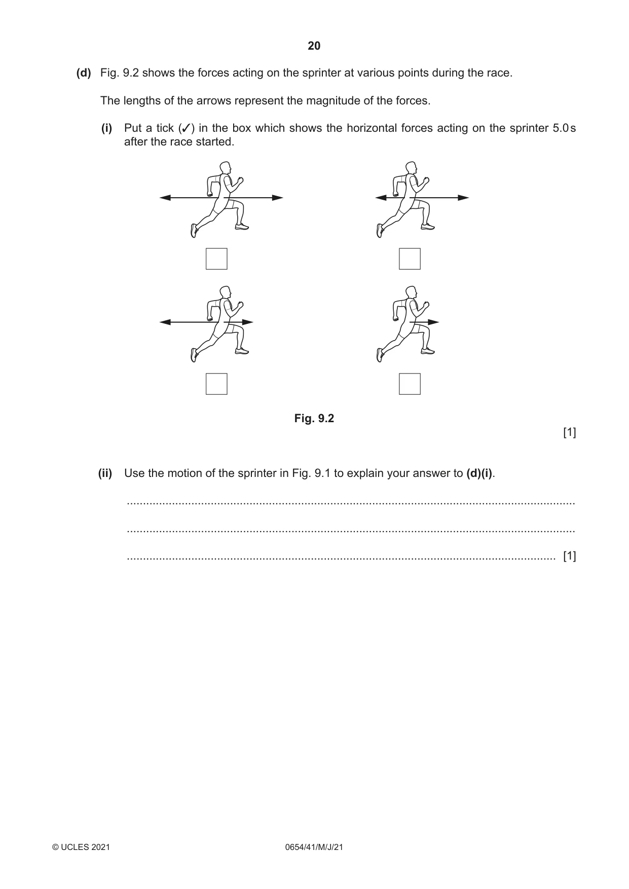 Cambridge IGCSE Sciences - Co-ordinated (Double) 0654 2021 May/June Paper 4 · Variant 1 question paper, page 20 of 28