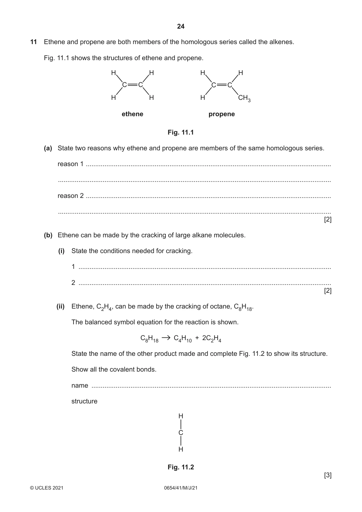 Cambridge IGCSE Sciences - Co-ordinated (Double) 0654 2021 May/June Paper 4 · Variant 1 question paper, page 24 of 28