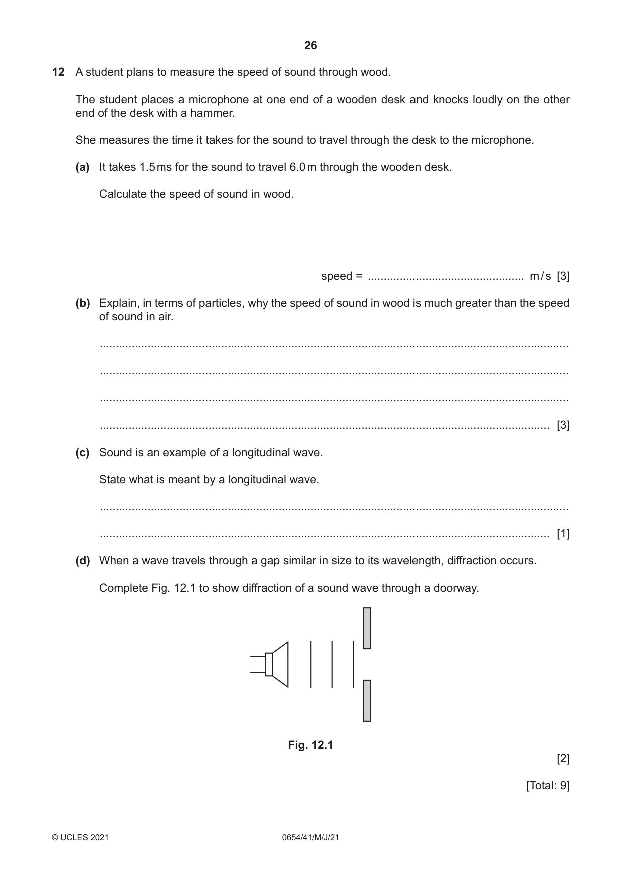 Cambridge IGCSE Sciences - Co-ordinated (Double) 0654 2021 May/June Paper 4 · Variant 1 question paper, page 26 of 28