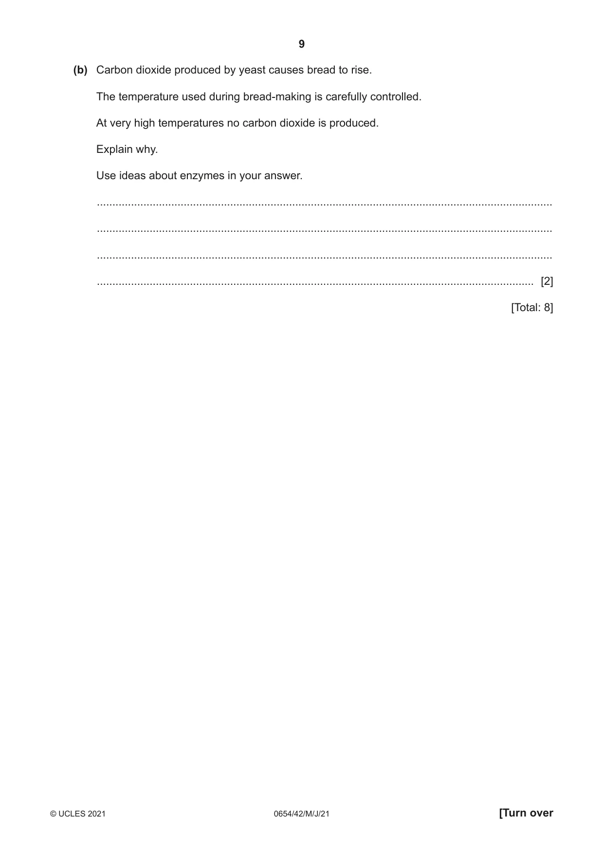 Cambridge IGCSE Sciences - Co-ordinated (Double) 0654 2021 May/June Paper 4 · Variant 2 question paper, page 9 of 28