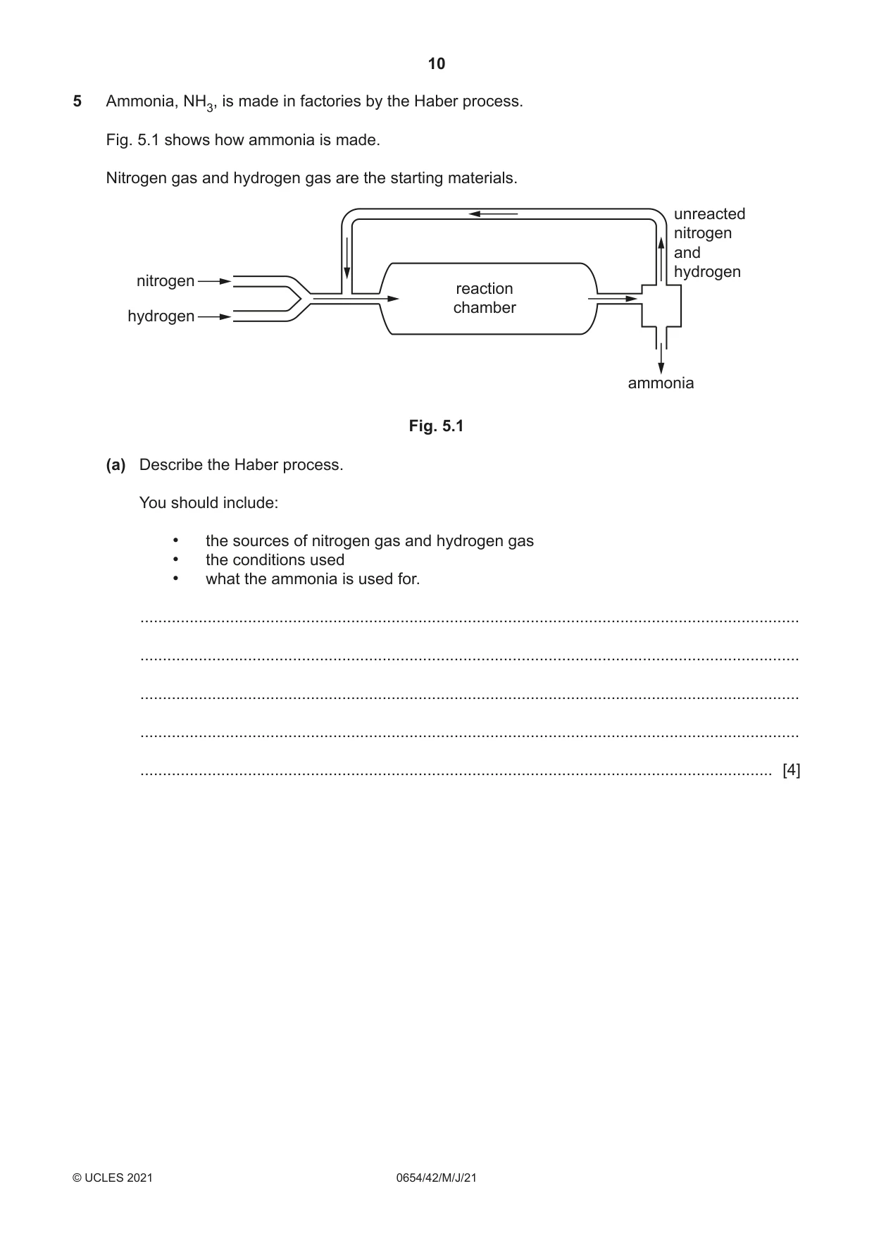 Cambridge IGCSE Sciences - Co-ordinated (Double) 0654 2021 May/June Paper 4 · Variant 2 question paper, page 10 of 28
