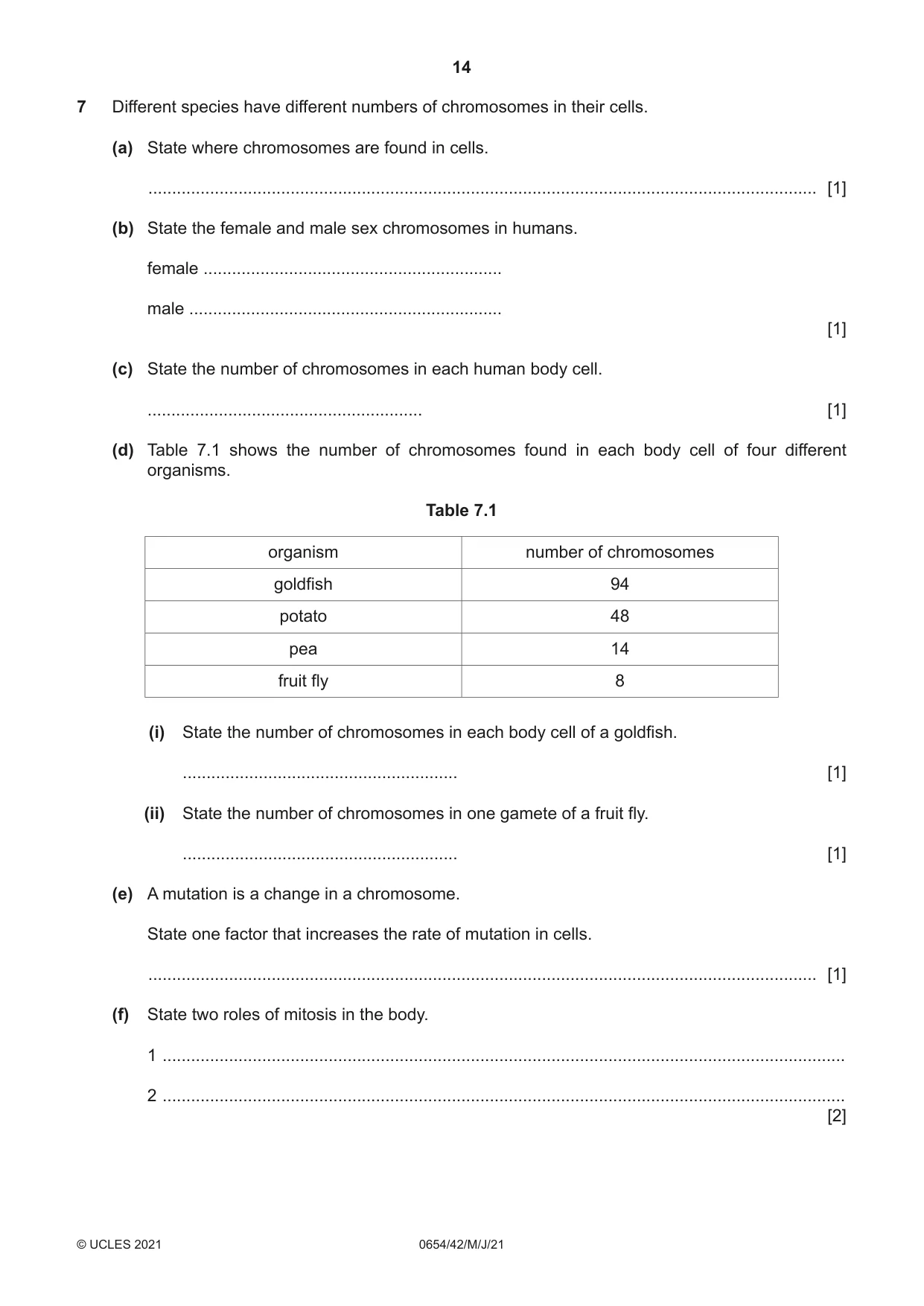 Cambridge IGCSE Sciences - Co-ordinated (Double) 0654 2021 May/June Paper 4 · Variant 2 question paper, page 14 of 28