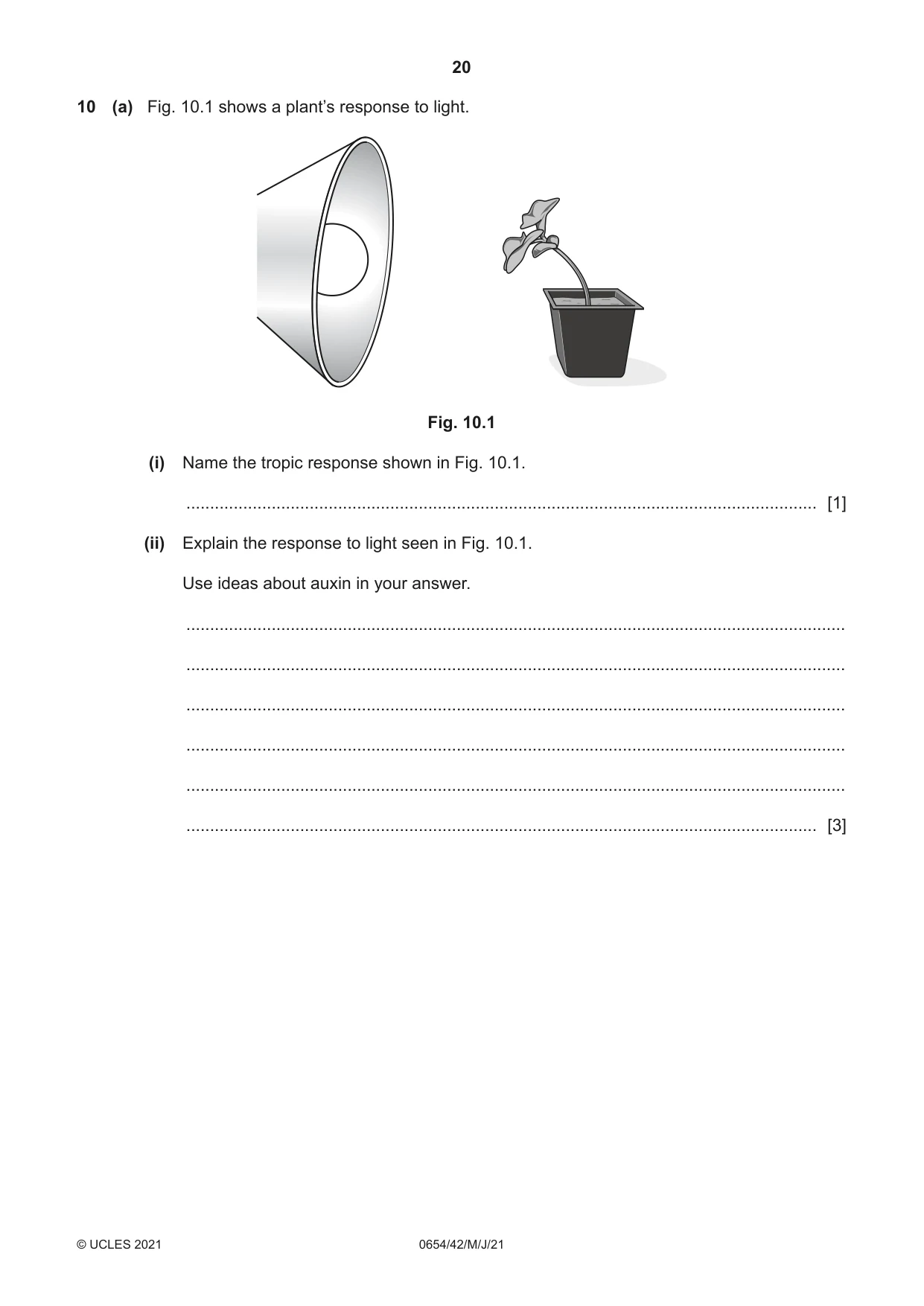 Cambridge IGCSE Sciences - Co-ordinated (Double) 0654 2021 May/June Paper 4 · Variant 2 question paper, page 20 of 28