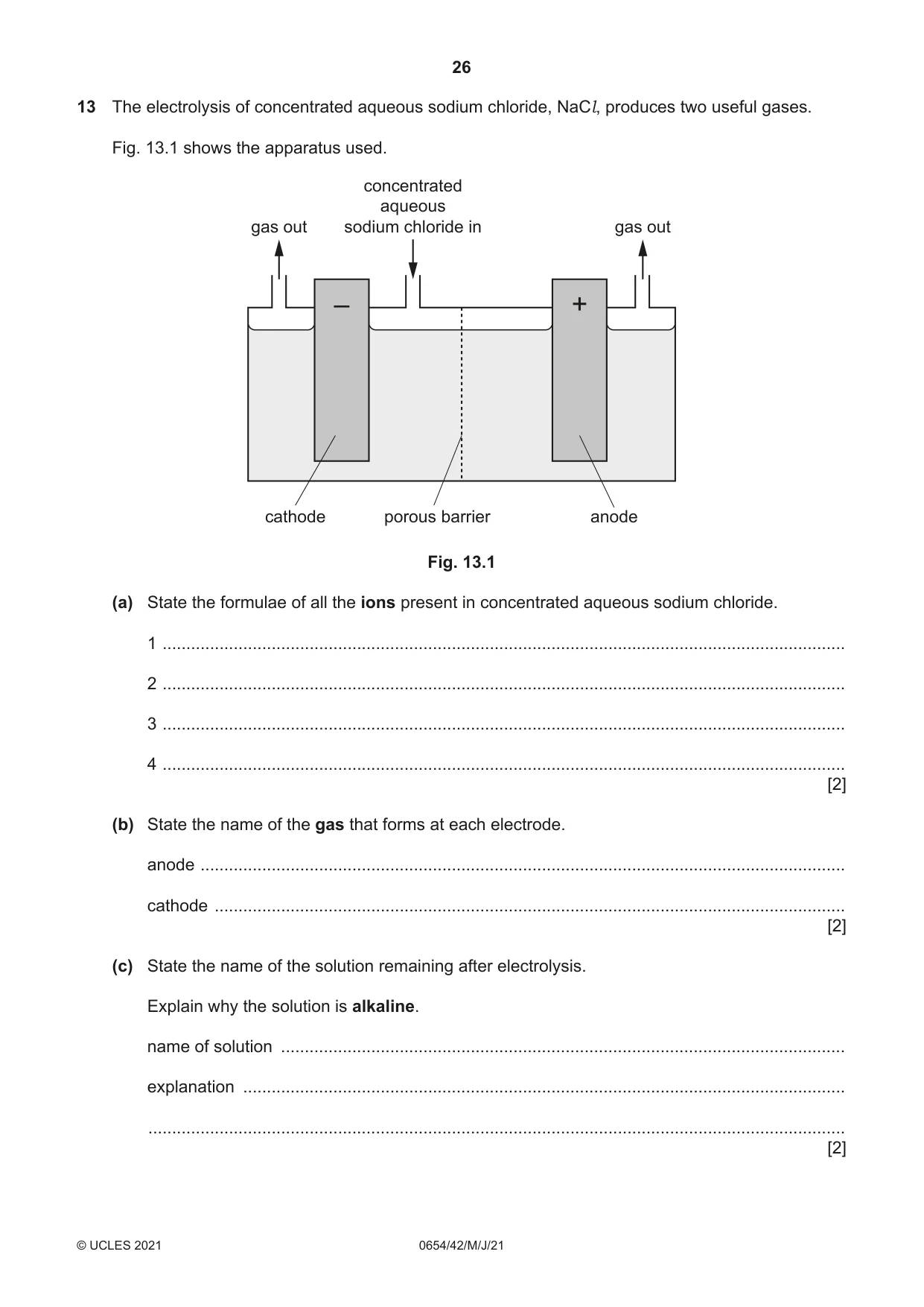 Cambridge IGCSE Sciences - Co-ordinated (Double) 0654 2021 May/June Paper 4 · Variant 2 question paper, page 26 of 28