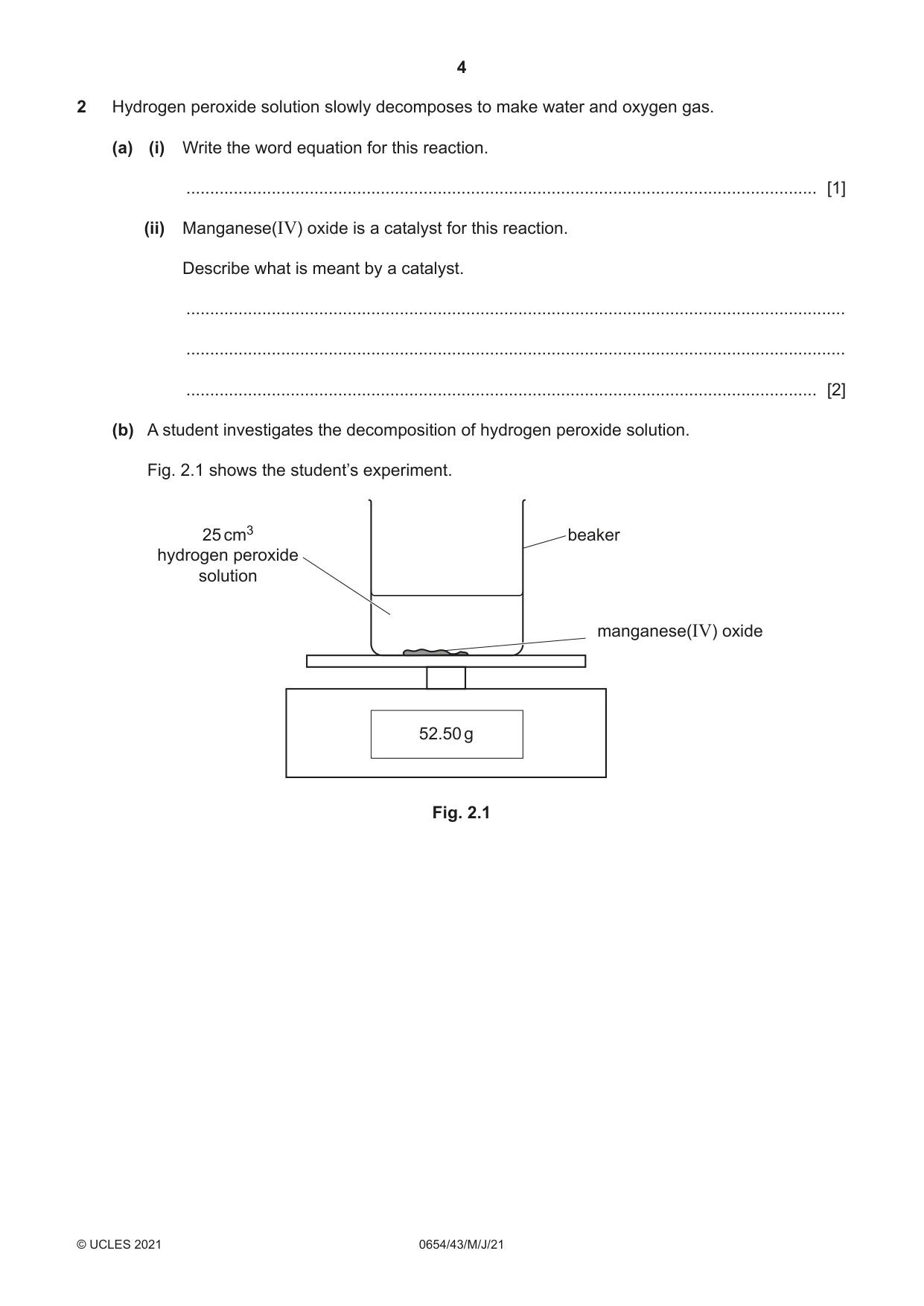Cambridge IGCSE Sciences - Co-ordinated (Double) 0654 2021 May/June Paper 4 · Variant 3 question paper, page 4 of 28