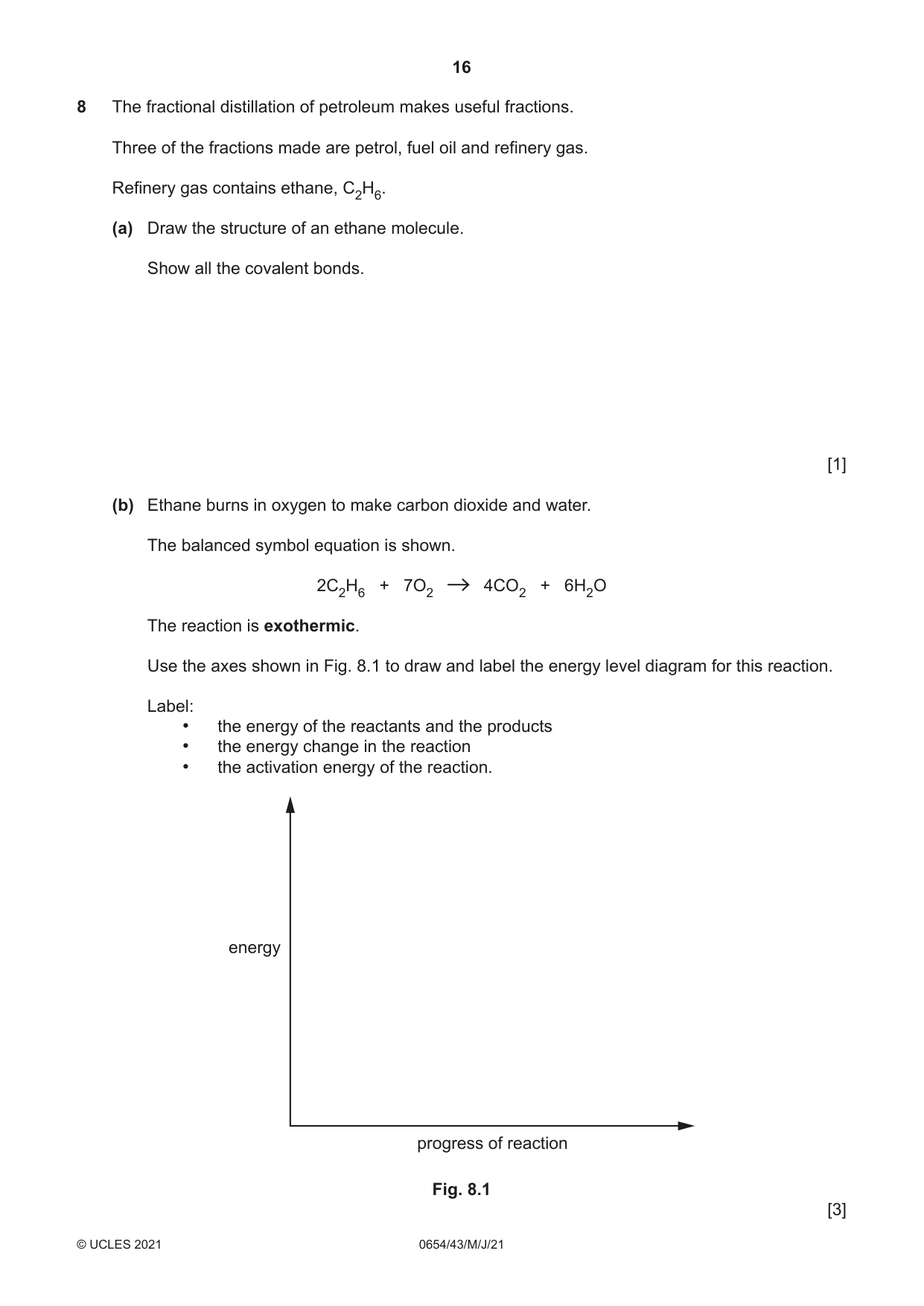 Cambridge IGCSE Sciences - Co-ordinated (Double) 0654 2021 May/June Paper 4 · Variant 3 question paper, page 16 of 28